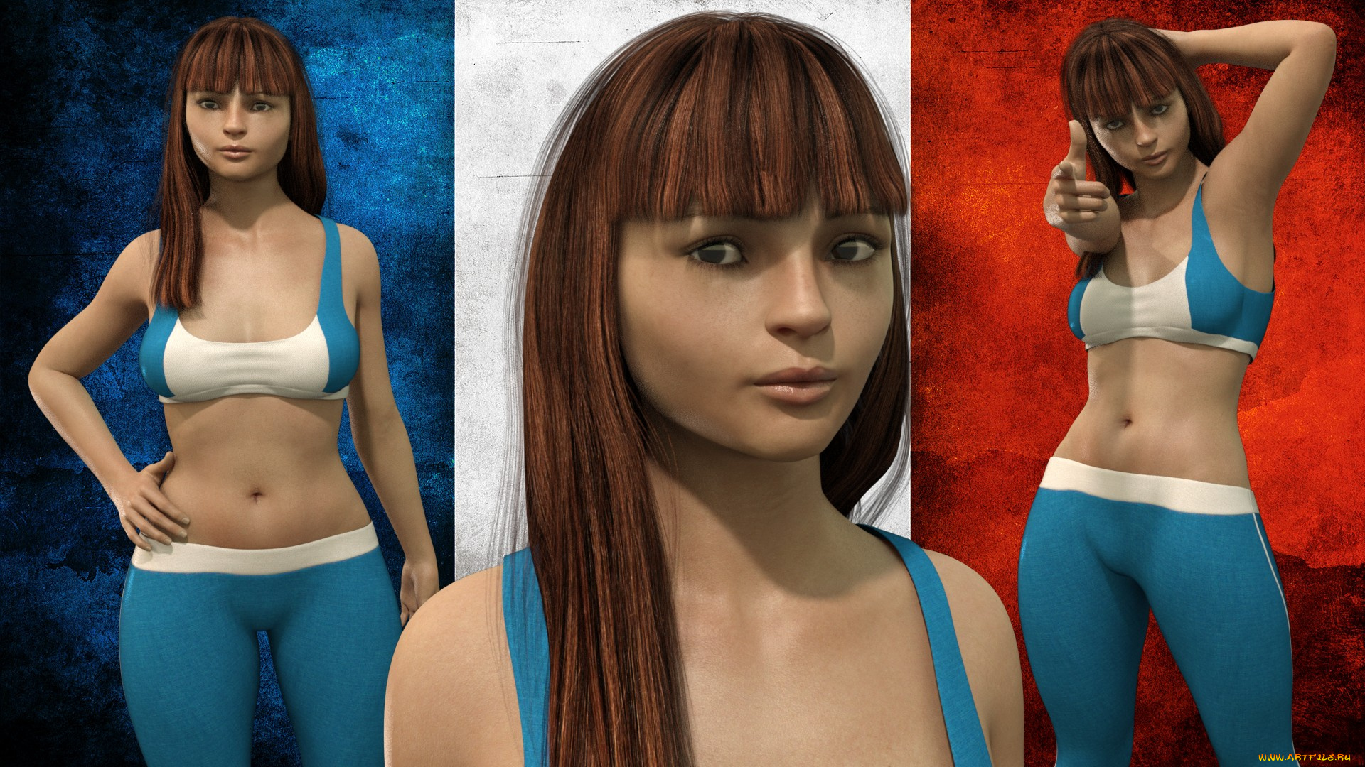 3д, графика, спорт, , sport, девушка, взгляд, фон