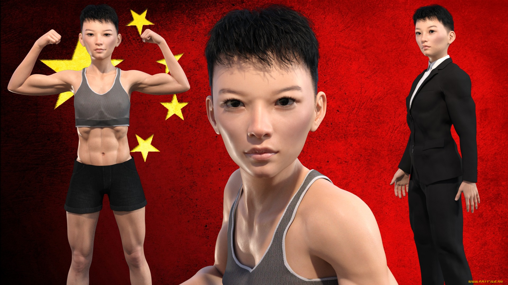 3д, графика, спорт, , sport, девушка, взгляд, фон