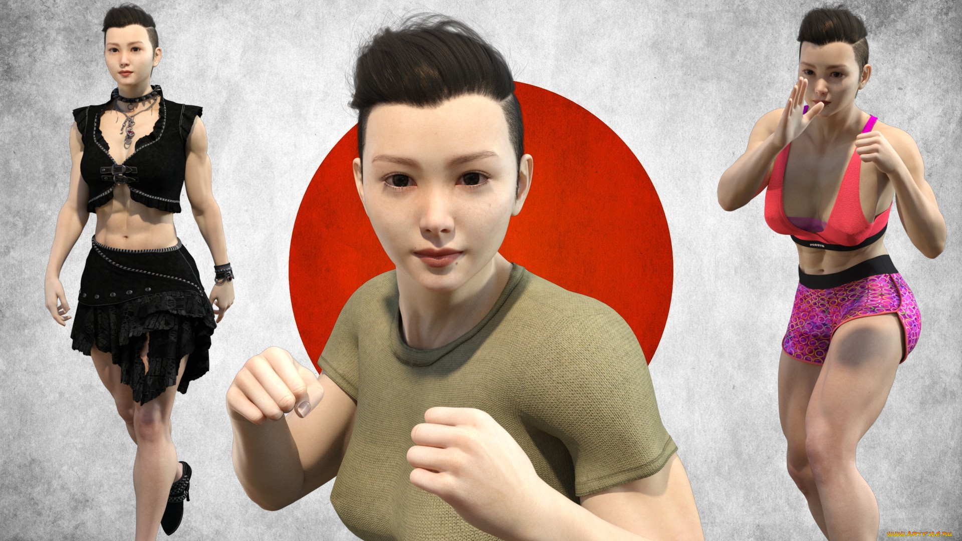 3д, графика, спорт, , sport, девушка, взгляд, фон