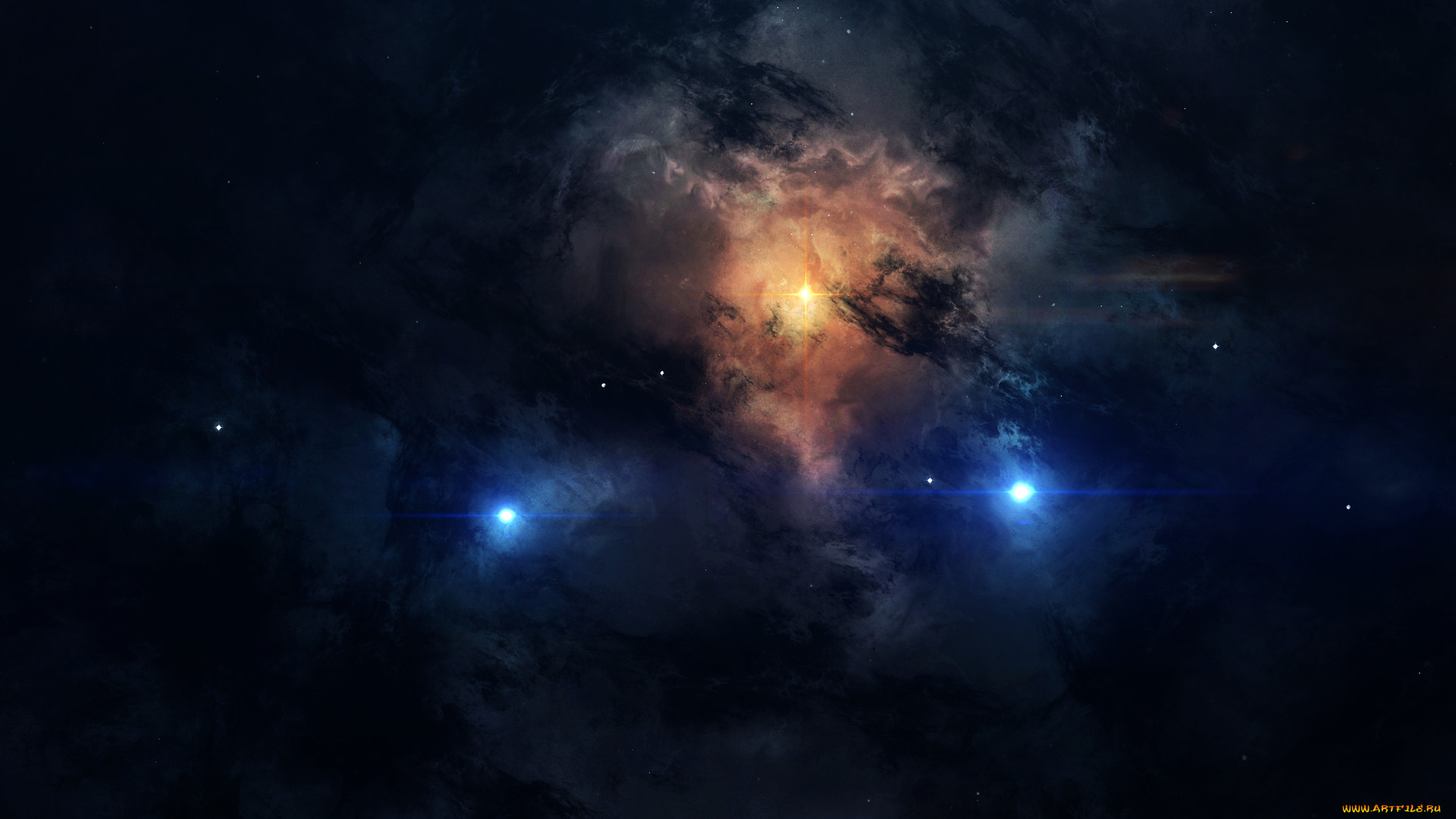 космос, арт, звезды, галактики, вселенная, планеты