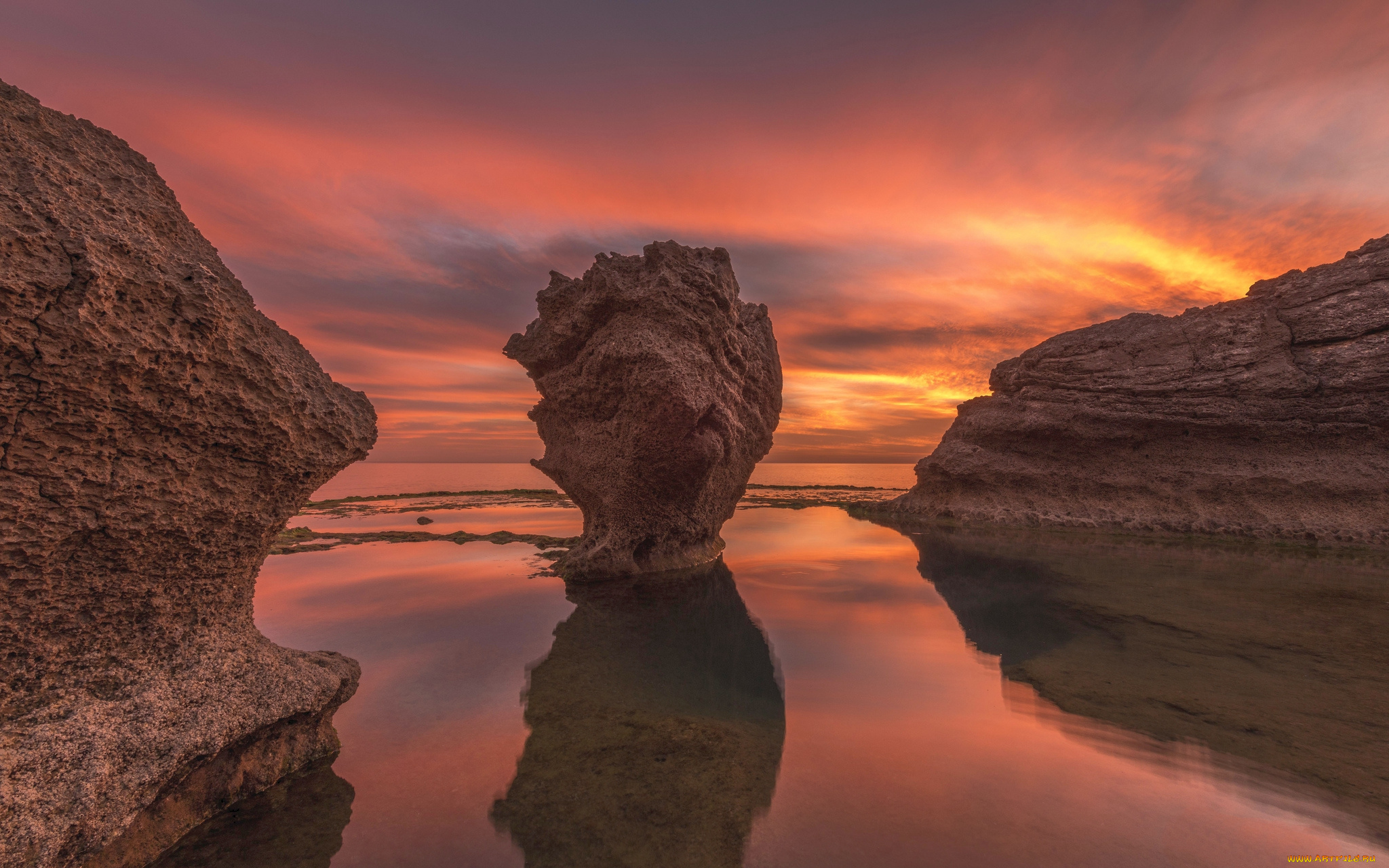 природа, побережье, простор