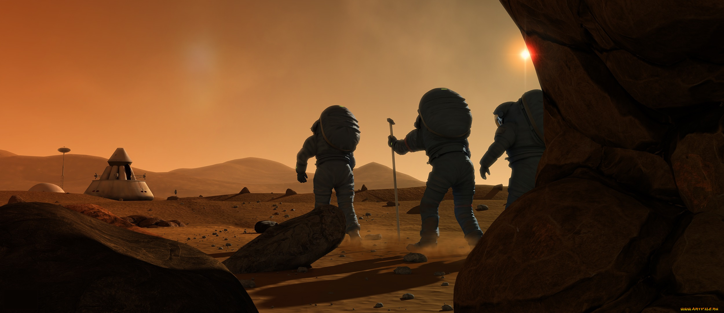3д, графика, атмосфера, настроение, , atmosphere, , , mood, , поверхность, космонавты, планета