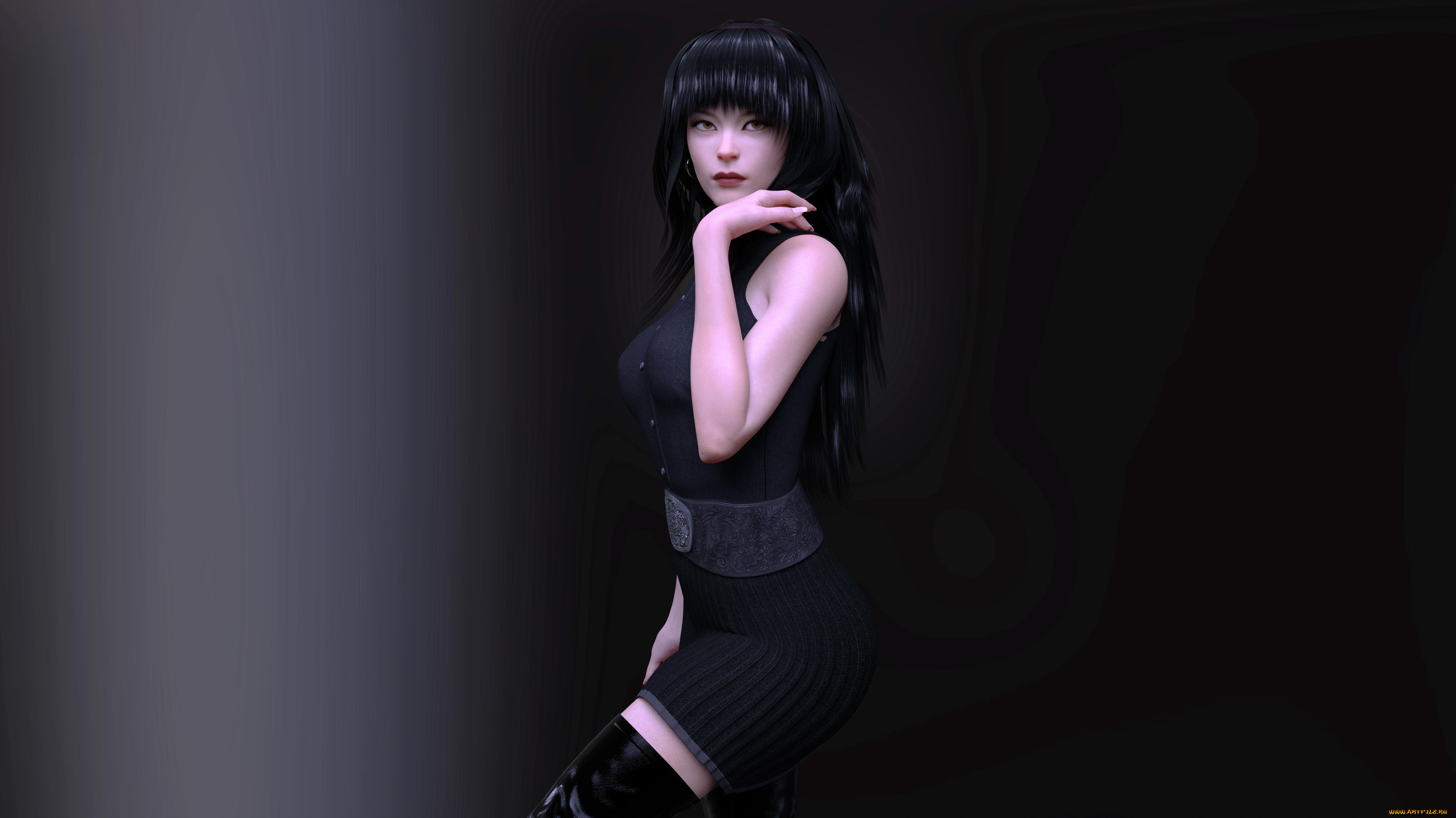 3д, графика, люди, , people, девушка, взгляд, фон