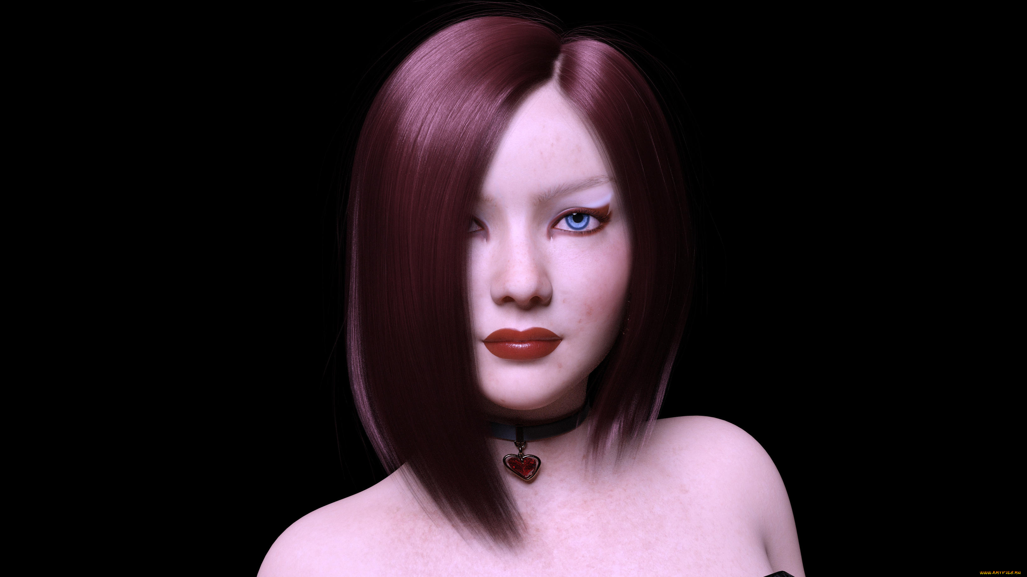 3д, графика, портрет, , portraits, девушка, взгляд, фон