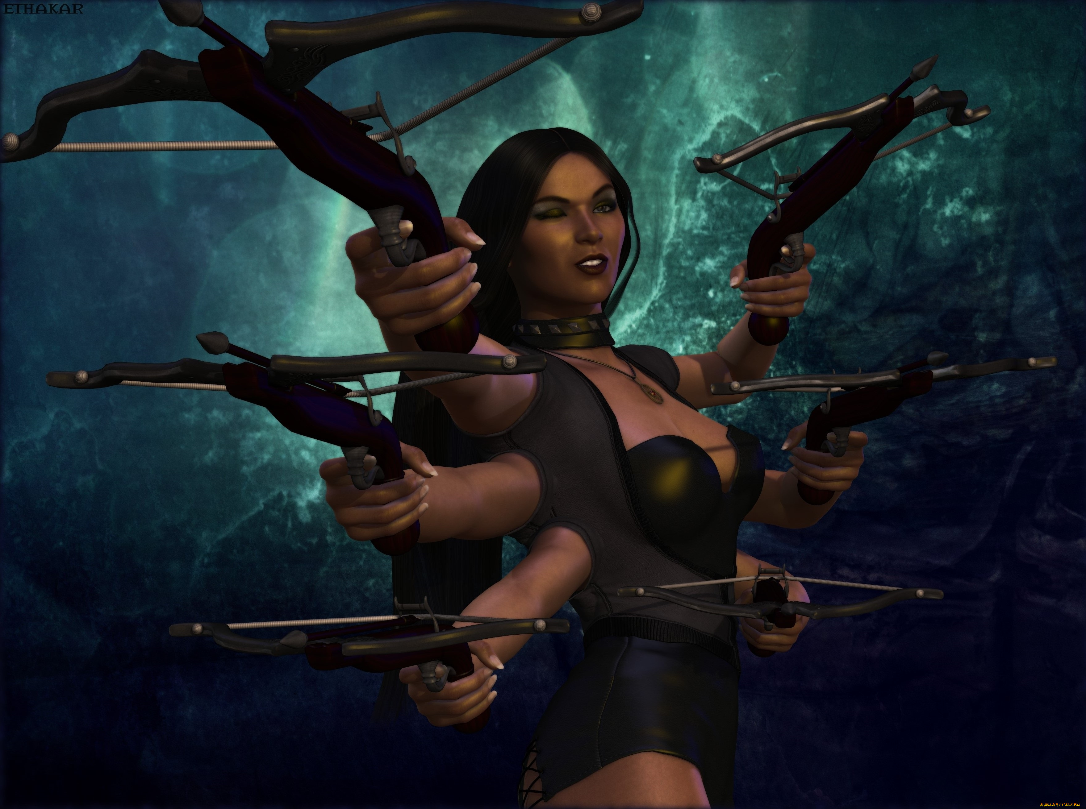 3д, графика, существа, , creatures, взгляд, девушка, фон