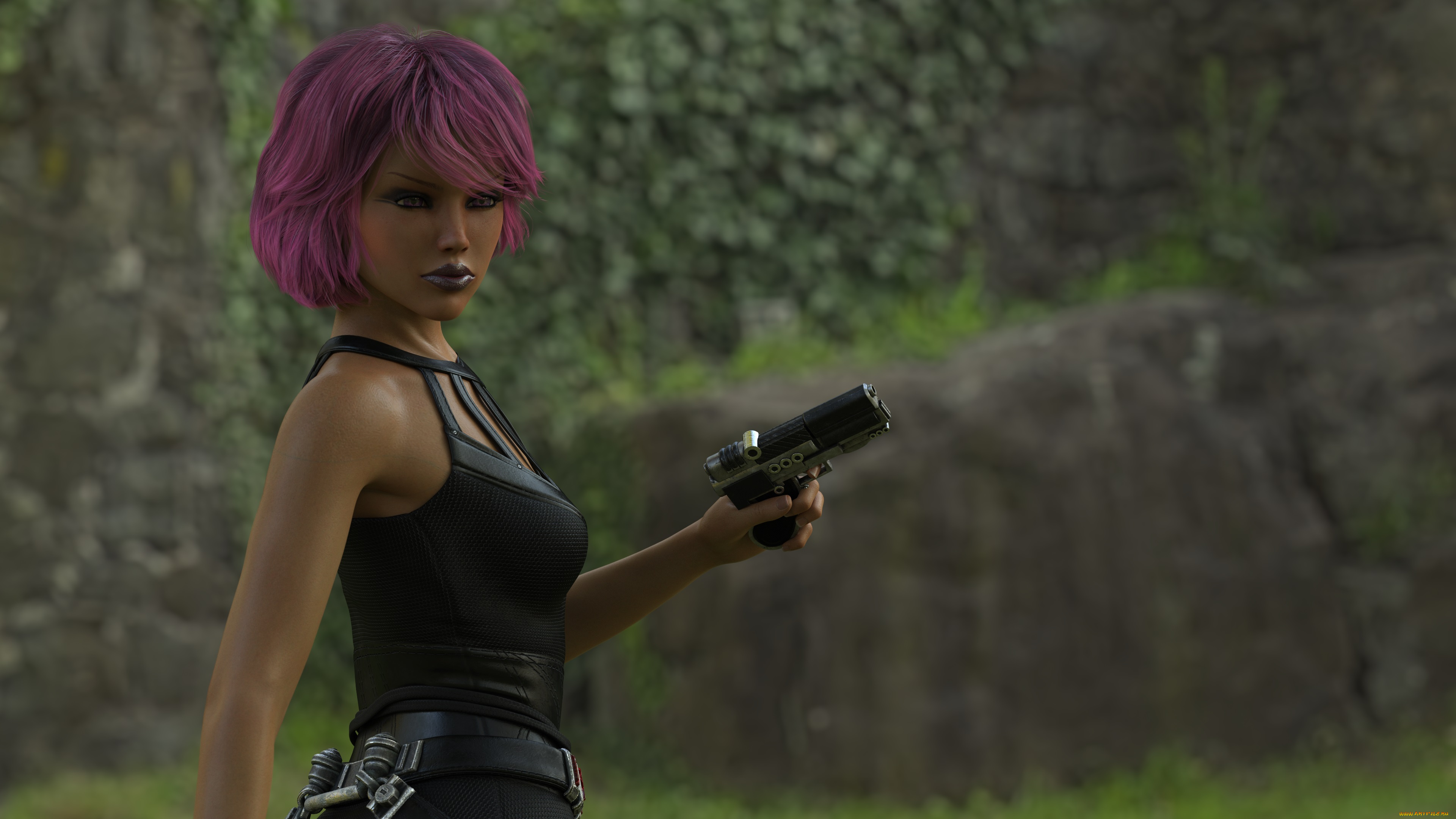 3д, графика, фантазия, , fantasy, фон, девушка, взгляд