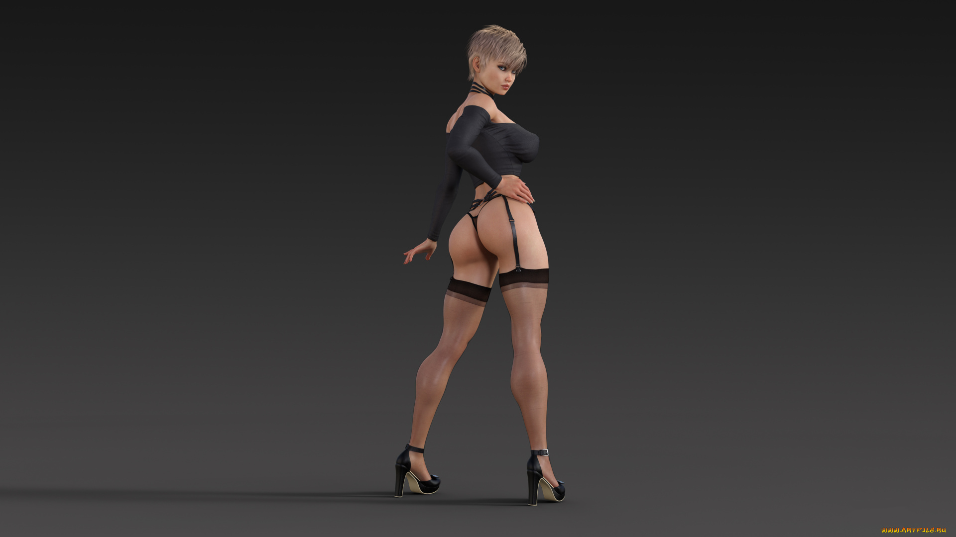 3д, графика, люди, , people, чулки, взгляд, фон, девушка