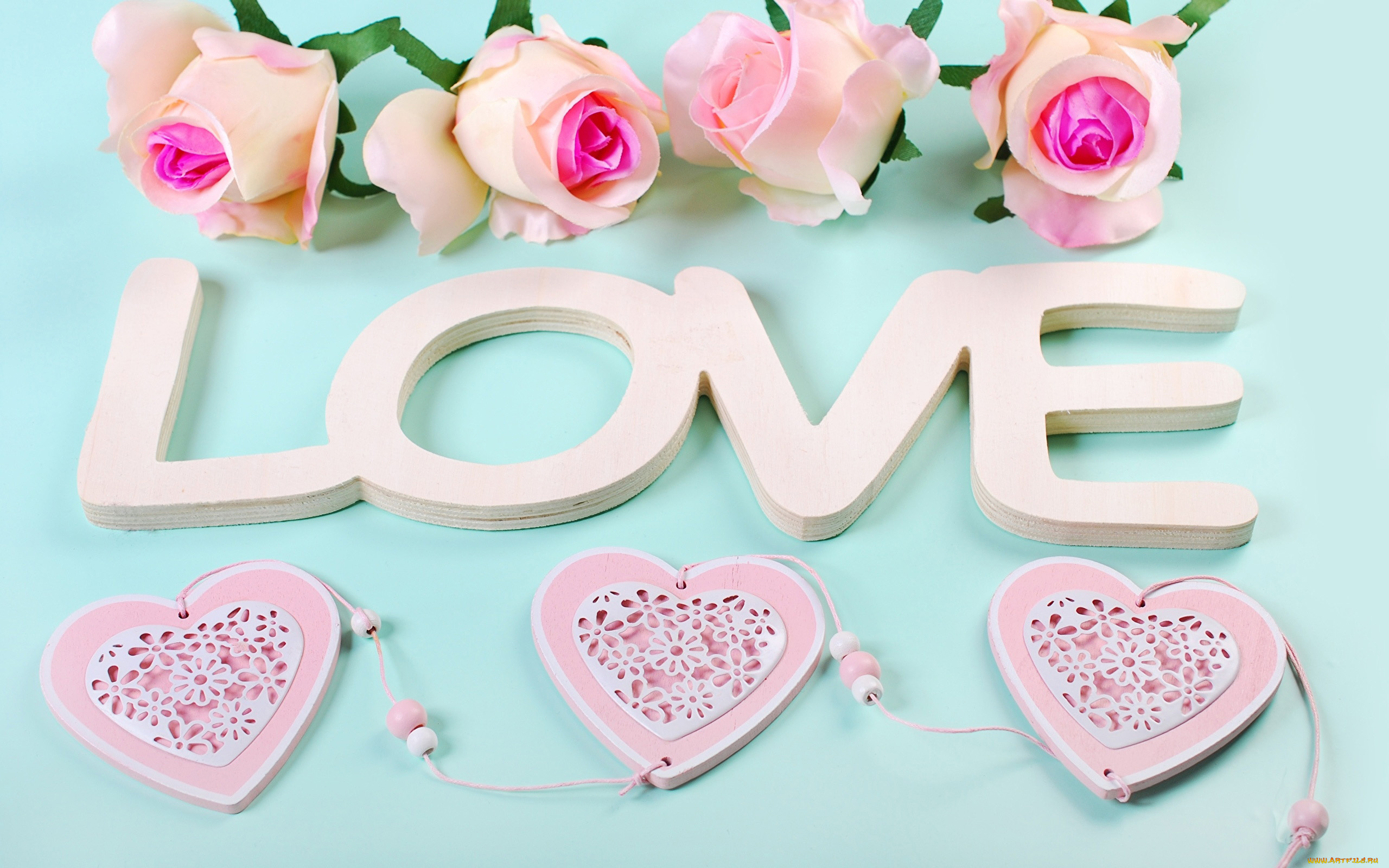 праздничные, день, святого, валентина, , сердечки, , любовь, надпись, сердечки, розы