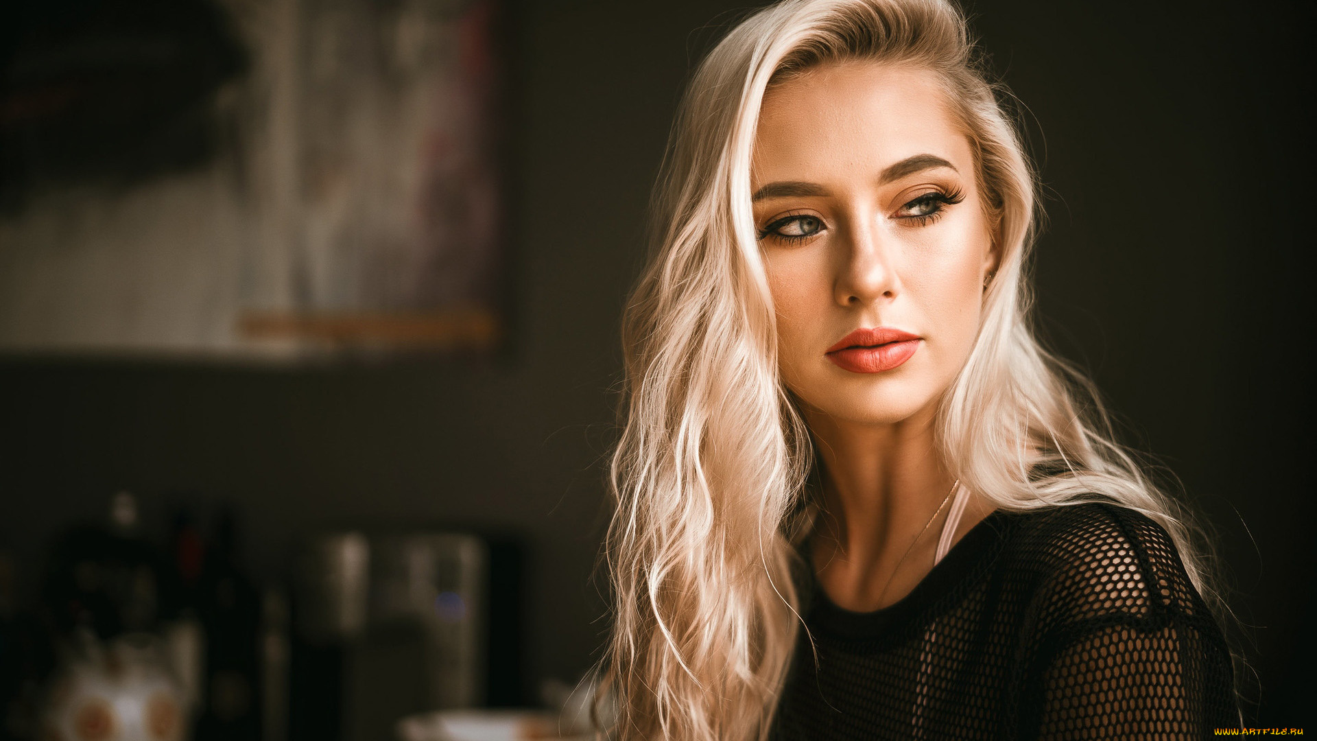 девушки, -, лица, , портреты, блондинка