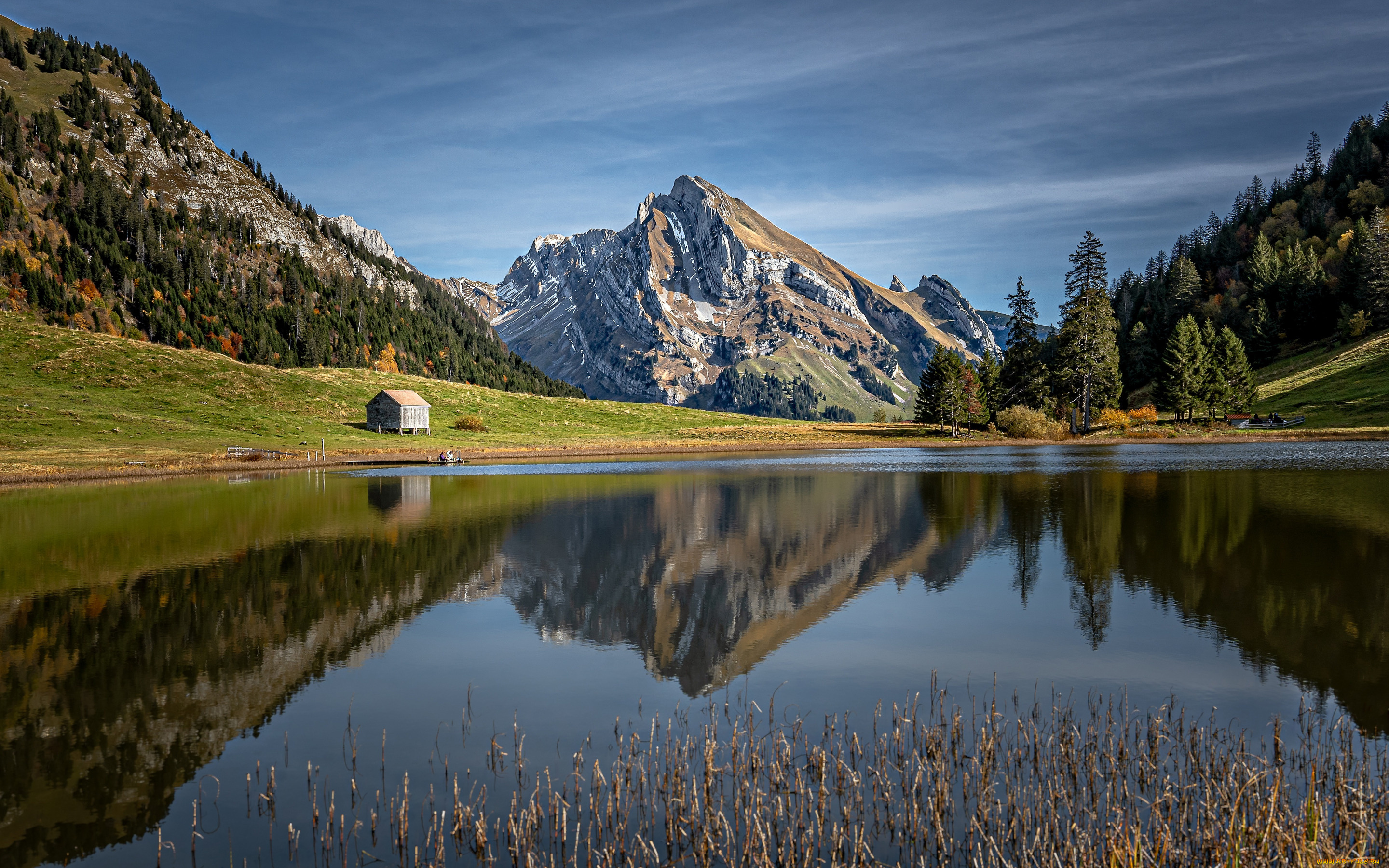 природа, реки, озера, гора, альтман, grappelen, lake, озеро, греппелен