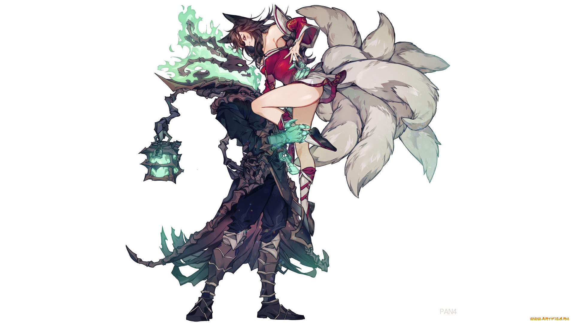 видео, игры, league, of, legends, ahri, хвосты, фонарь, thresh