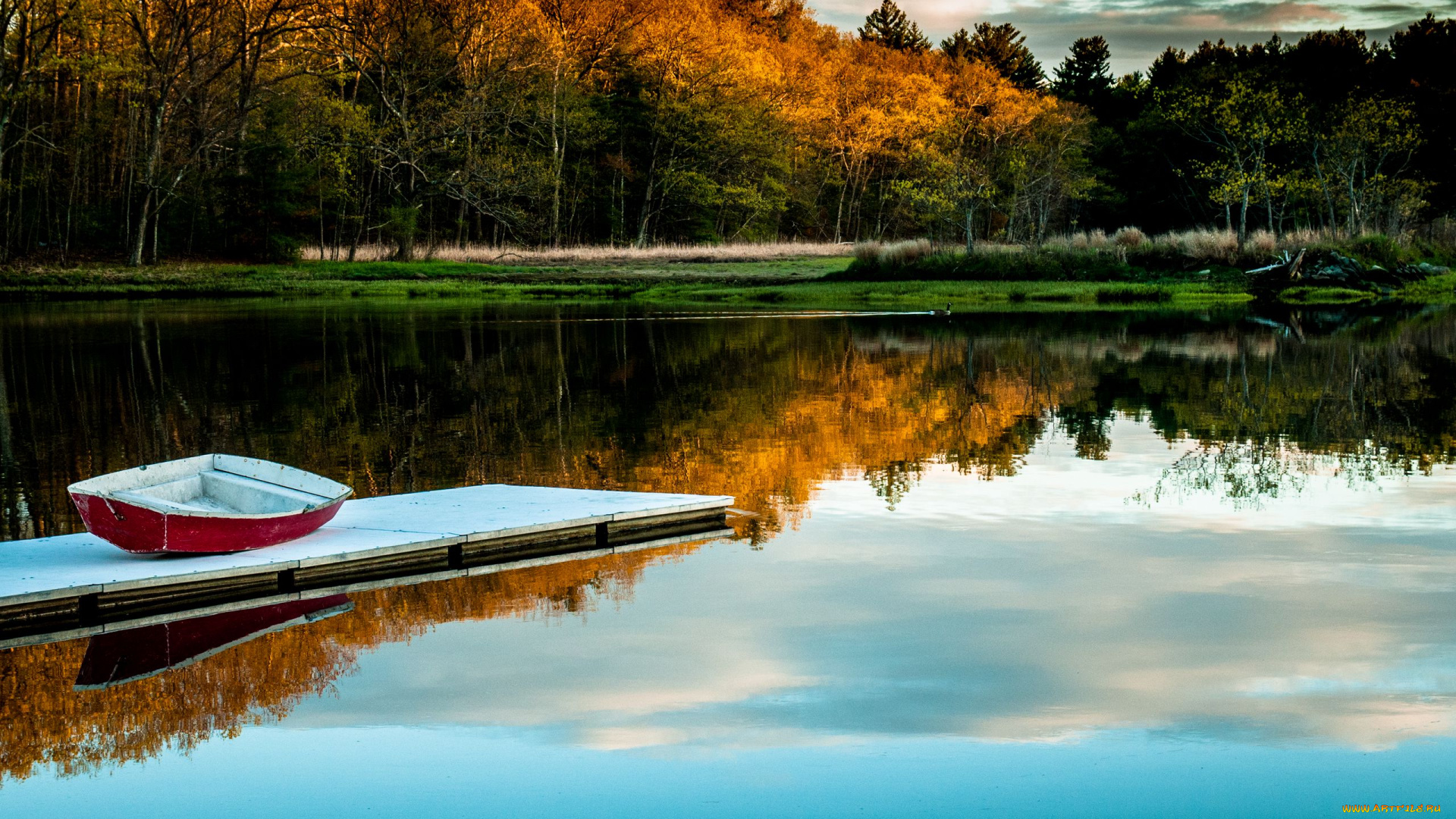 корабли, лодки, , шлюпки, река, лодка, осень