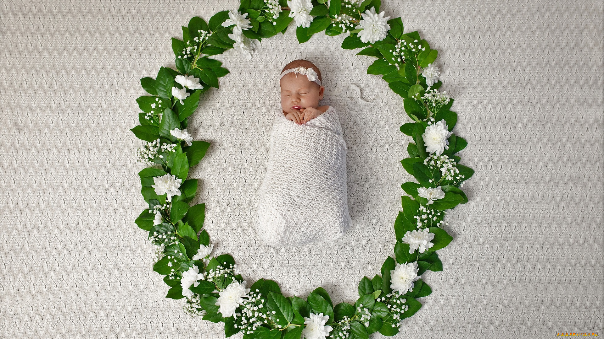 разное, дети, младенец, сон, цветы