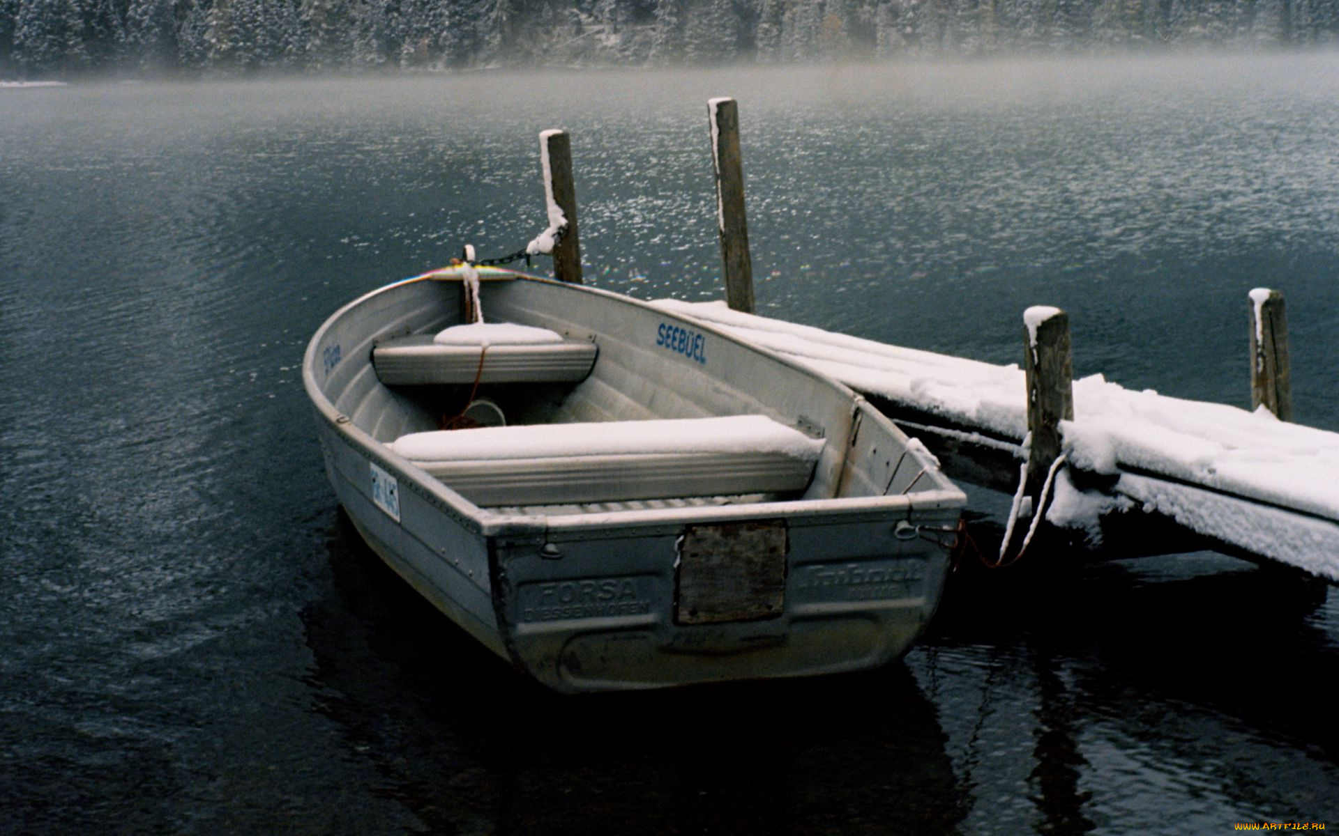 корабли, лодки, , шлюпки, река, лодка, снег