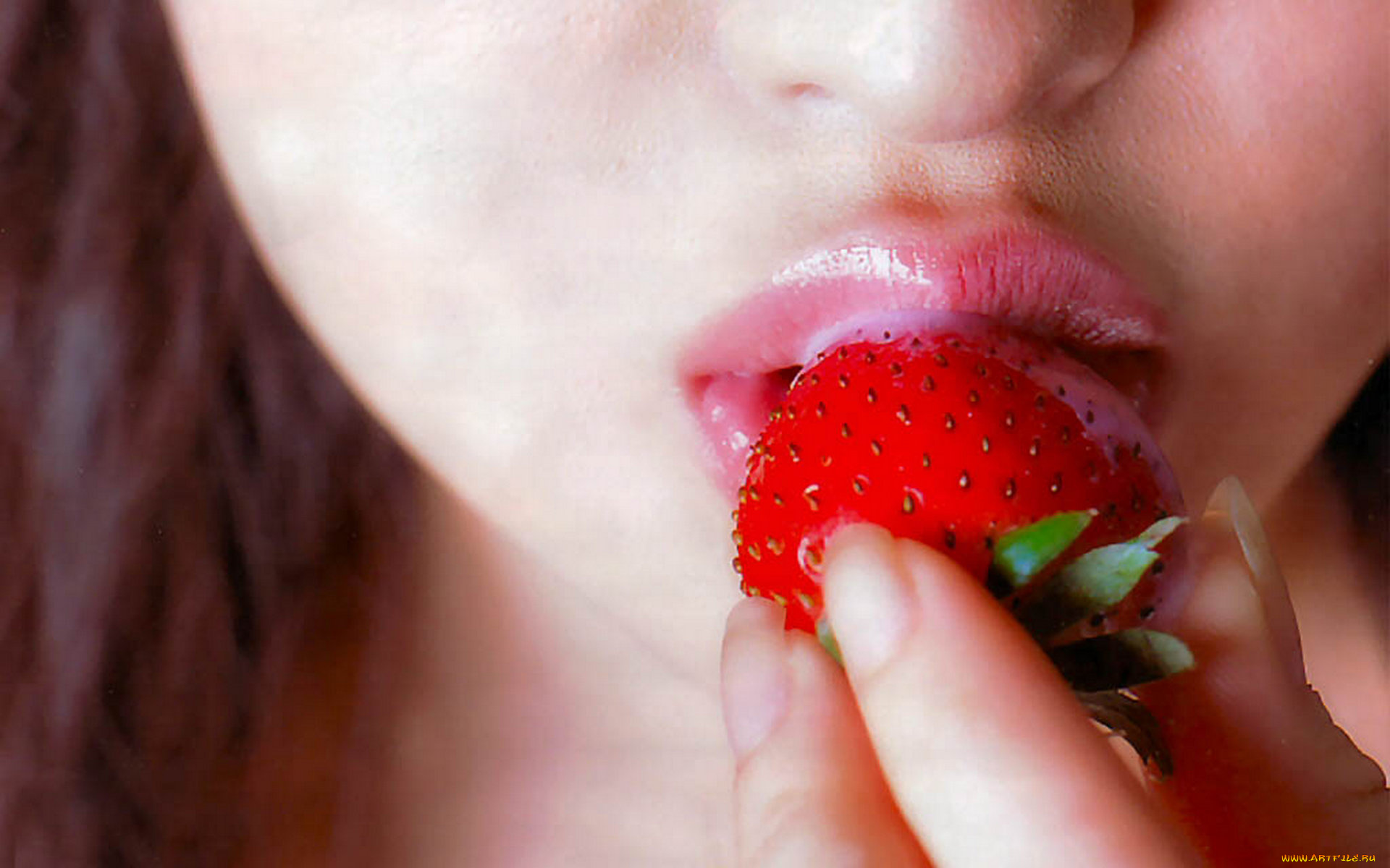 разное, губы, клубника