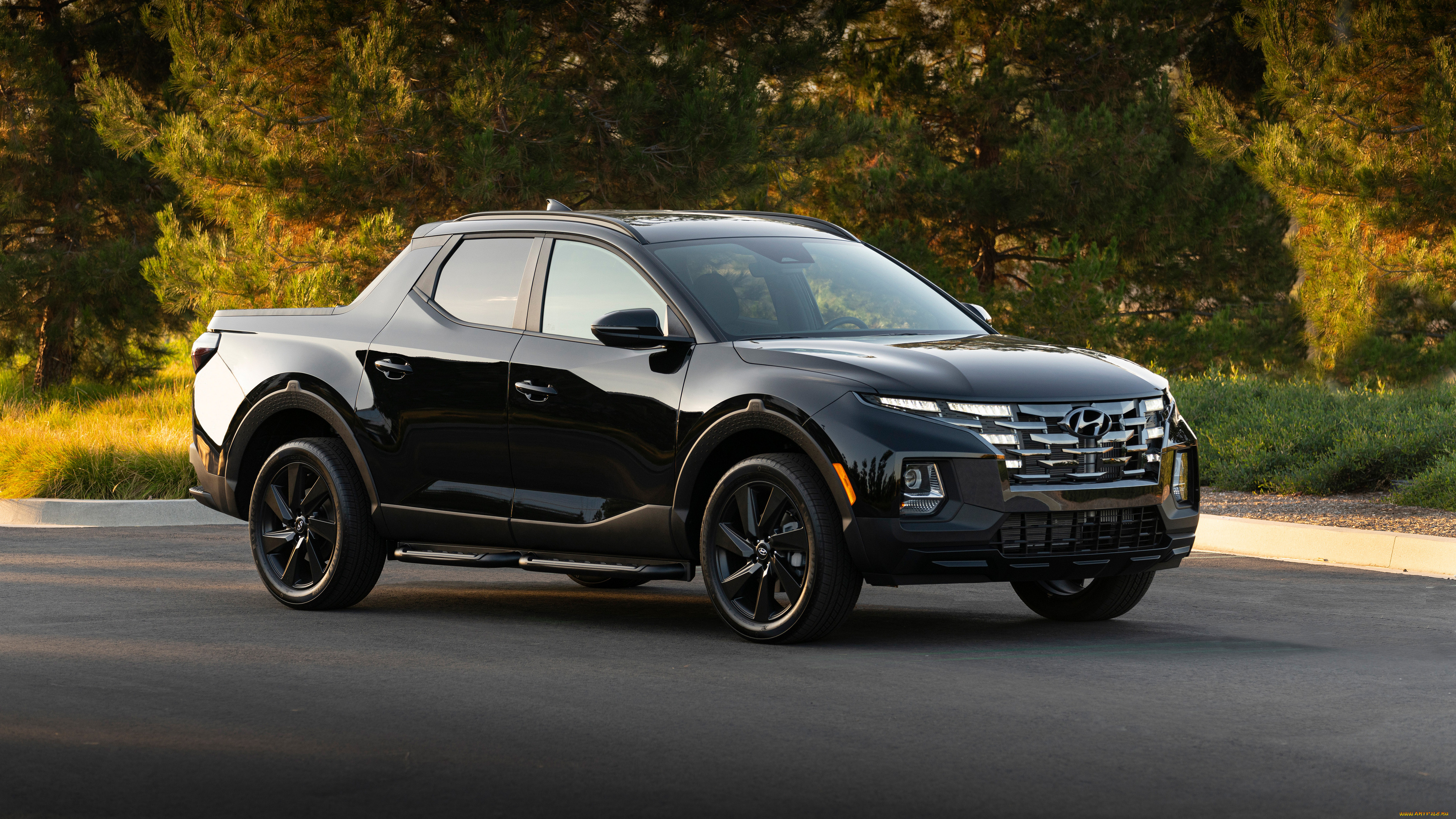 hyundai, santa, cruz, night, 2022, автомобили, hyundai, santa, cruz, night, черный, пикап, санта, круз