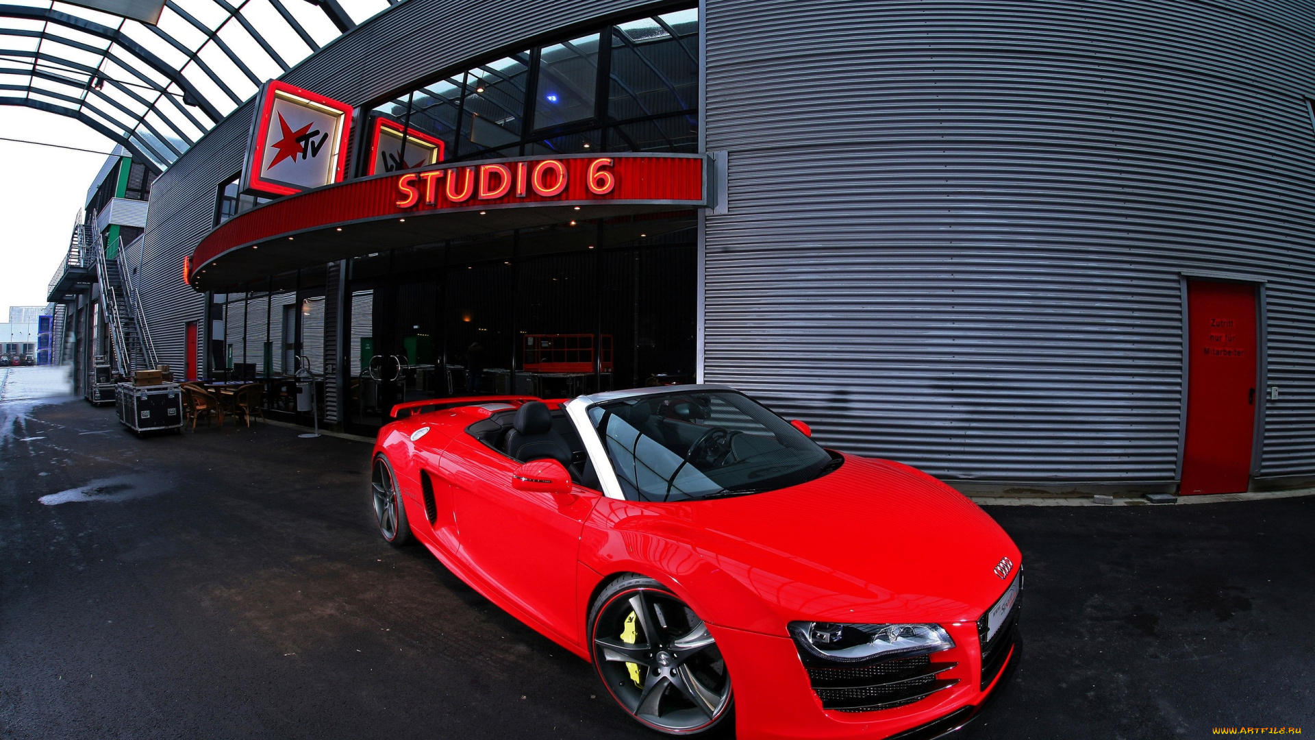 audi, r8, автомобили, audi, красный, кабриолет, студия