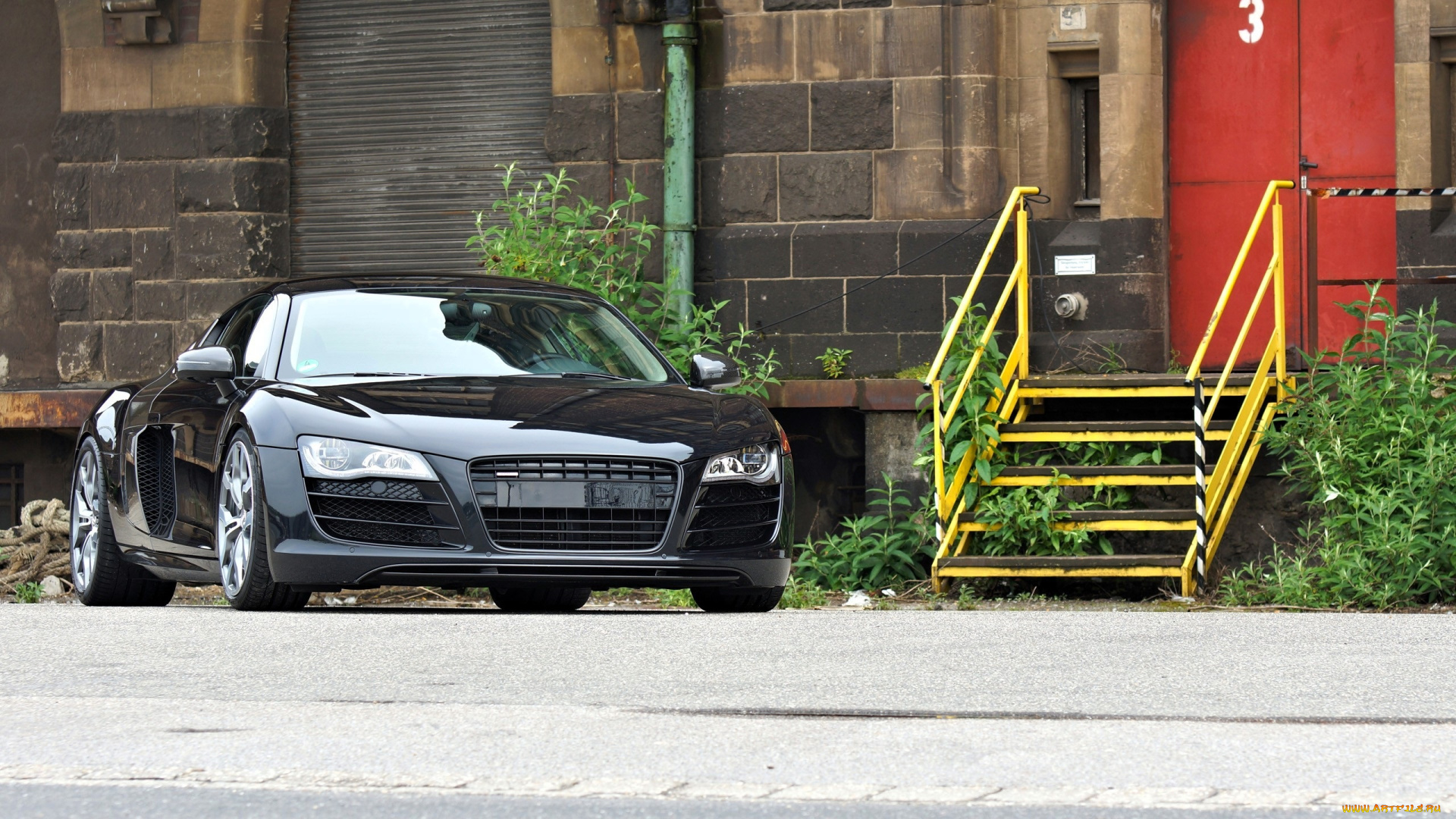 автомобили, audi, черный, дом, лестница