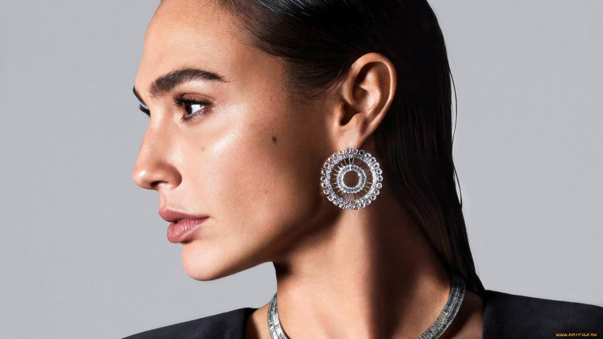 девушки, gal, gadot, актриса, лицо, серьги