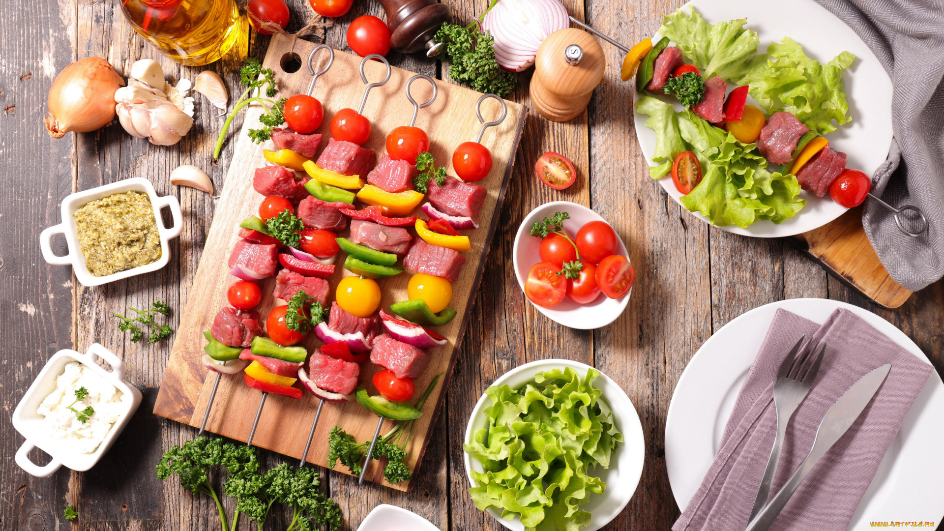 еда, шашлык, , барбекю, овощи, масло, зелень