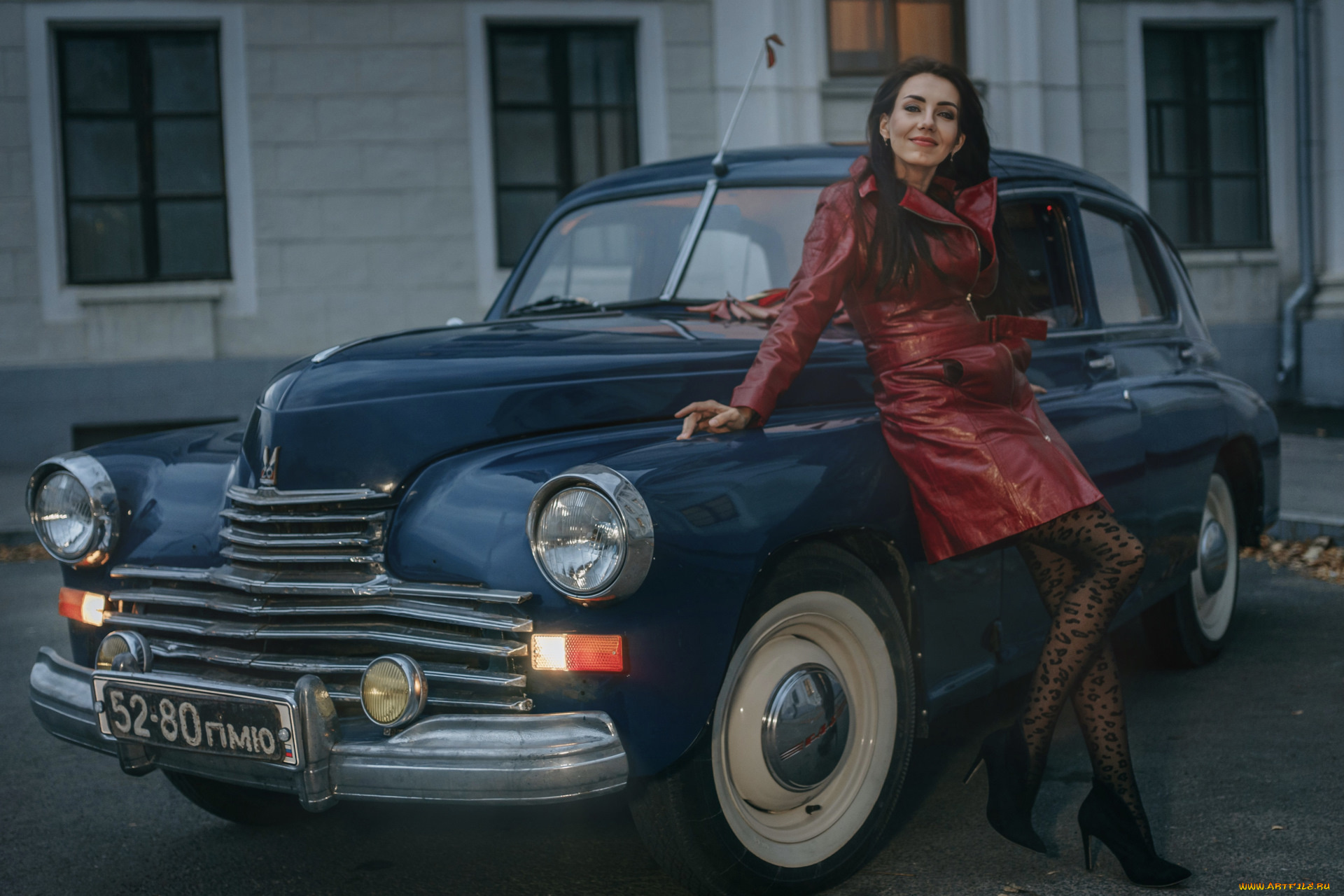 автомобили, -авто, с, девушками, gaz, m-20, pobeda