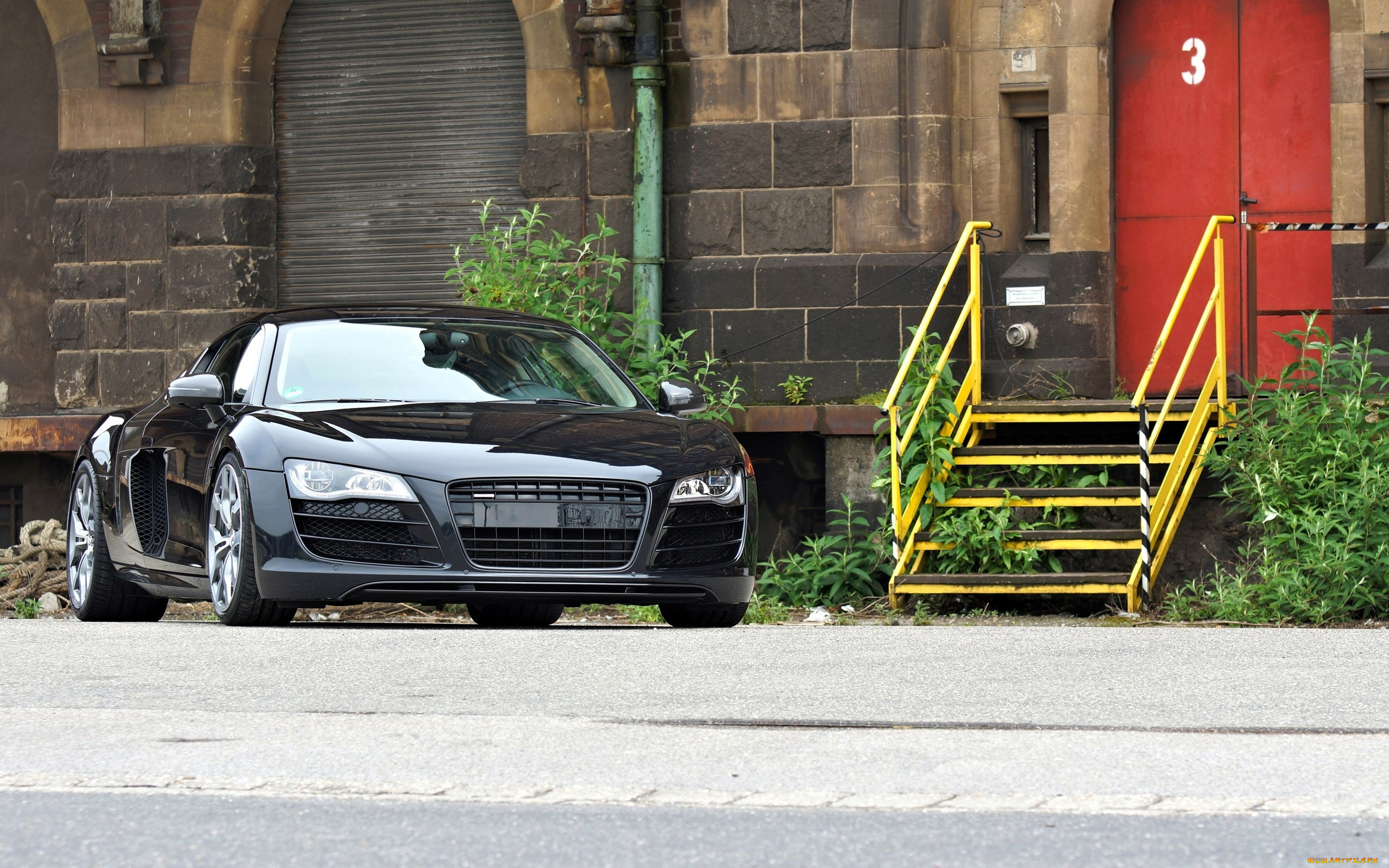 автомобили, audi, черный, дом, лестница