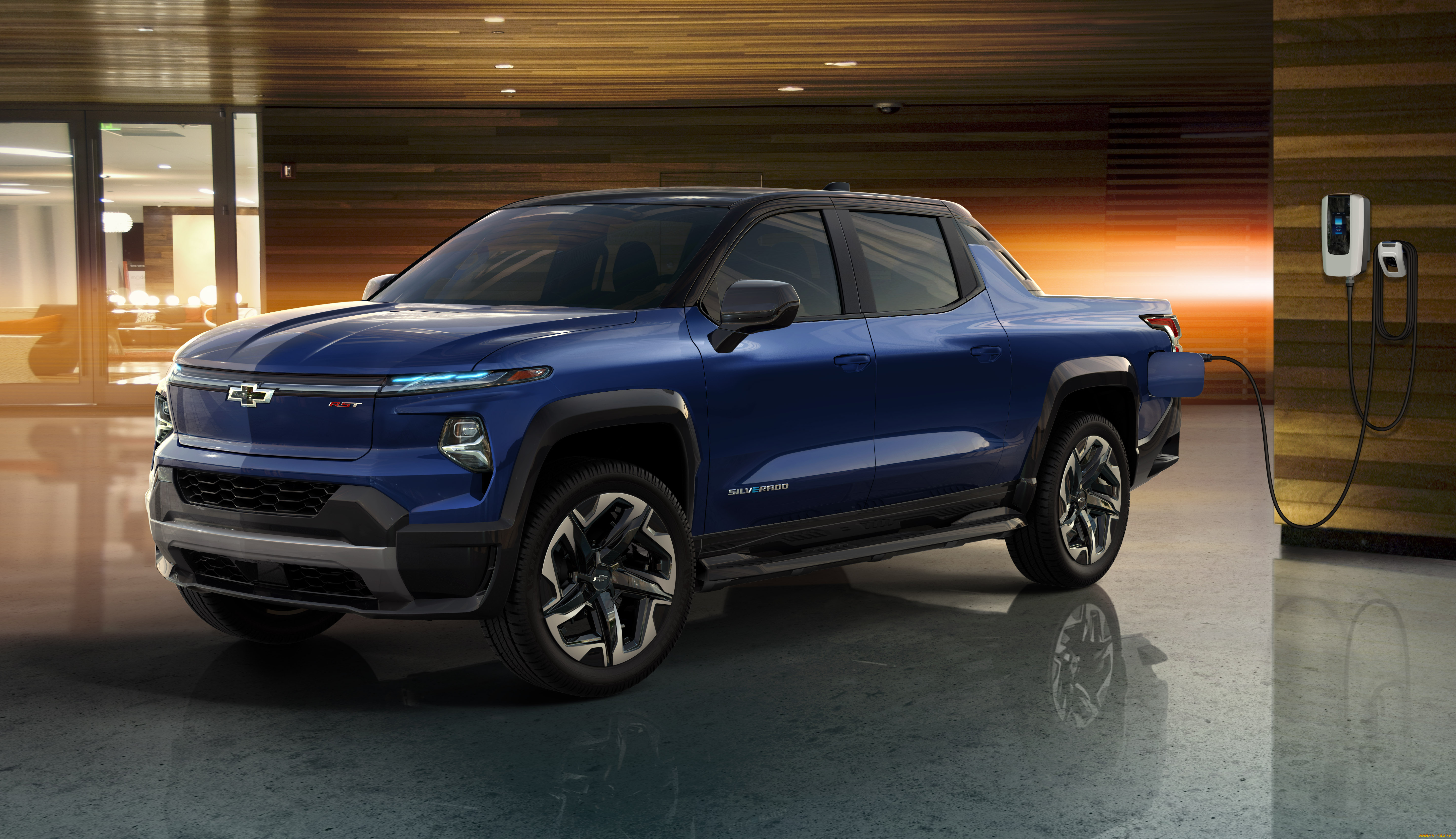 2024, chevrolet, silverado, ev, rst, crew, cab, автомобили, chevrolet, сhevrolet, silverado, ev, rst, crew, cab, синий, электромобиль, шевроле