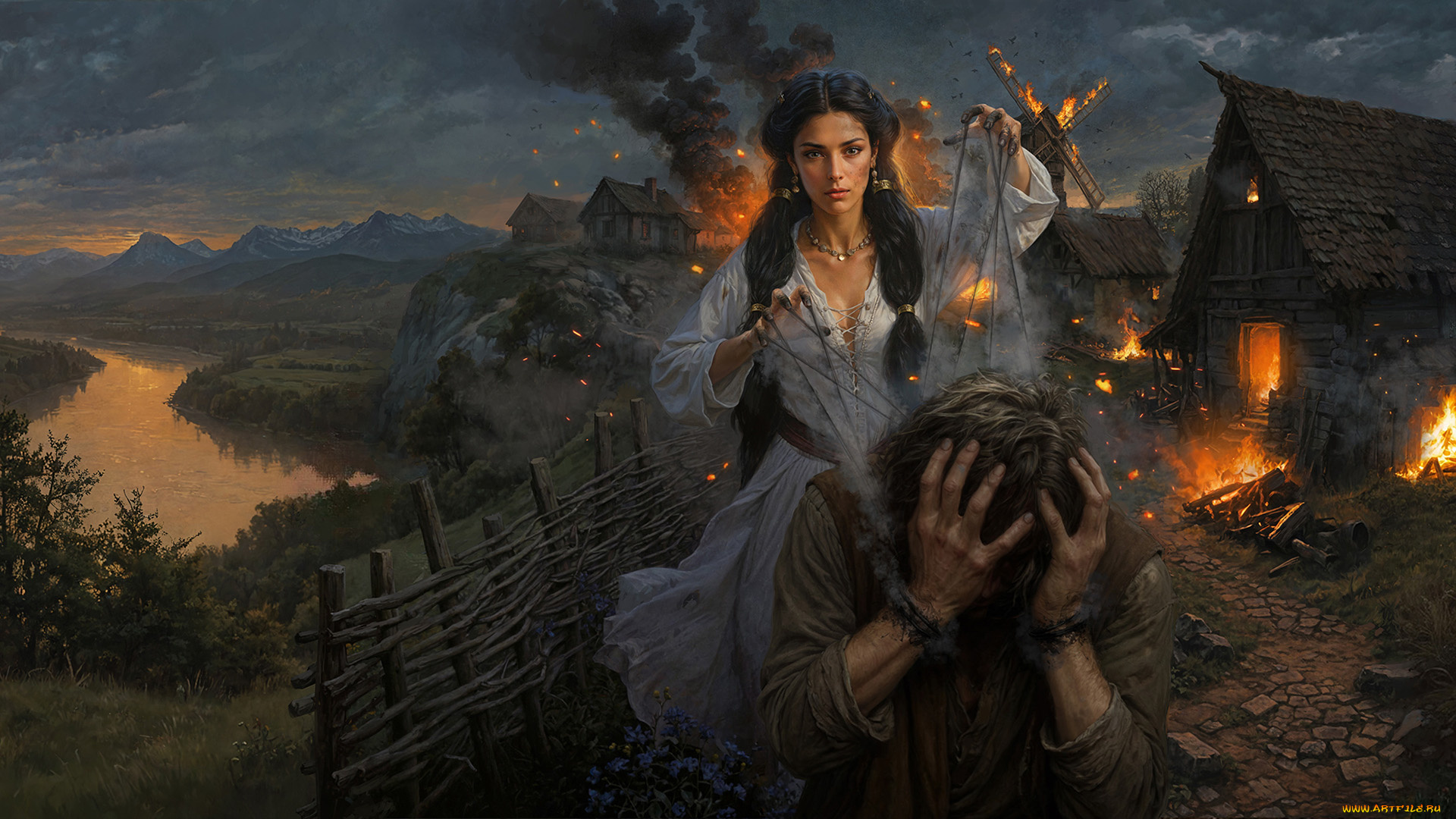 фэнтези, маги, , волшебники, девушка, с, помощью, магии, сделала, из, мужчины, марионетку