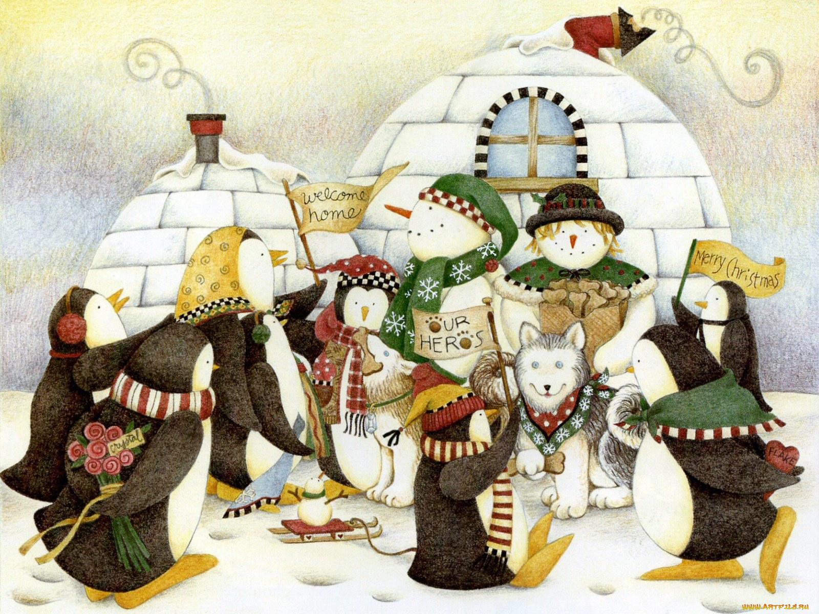 праздничные, рисованные