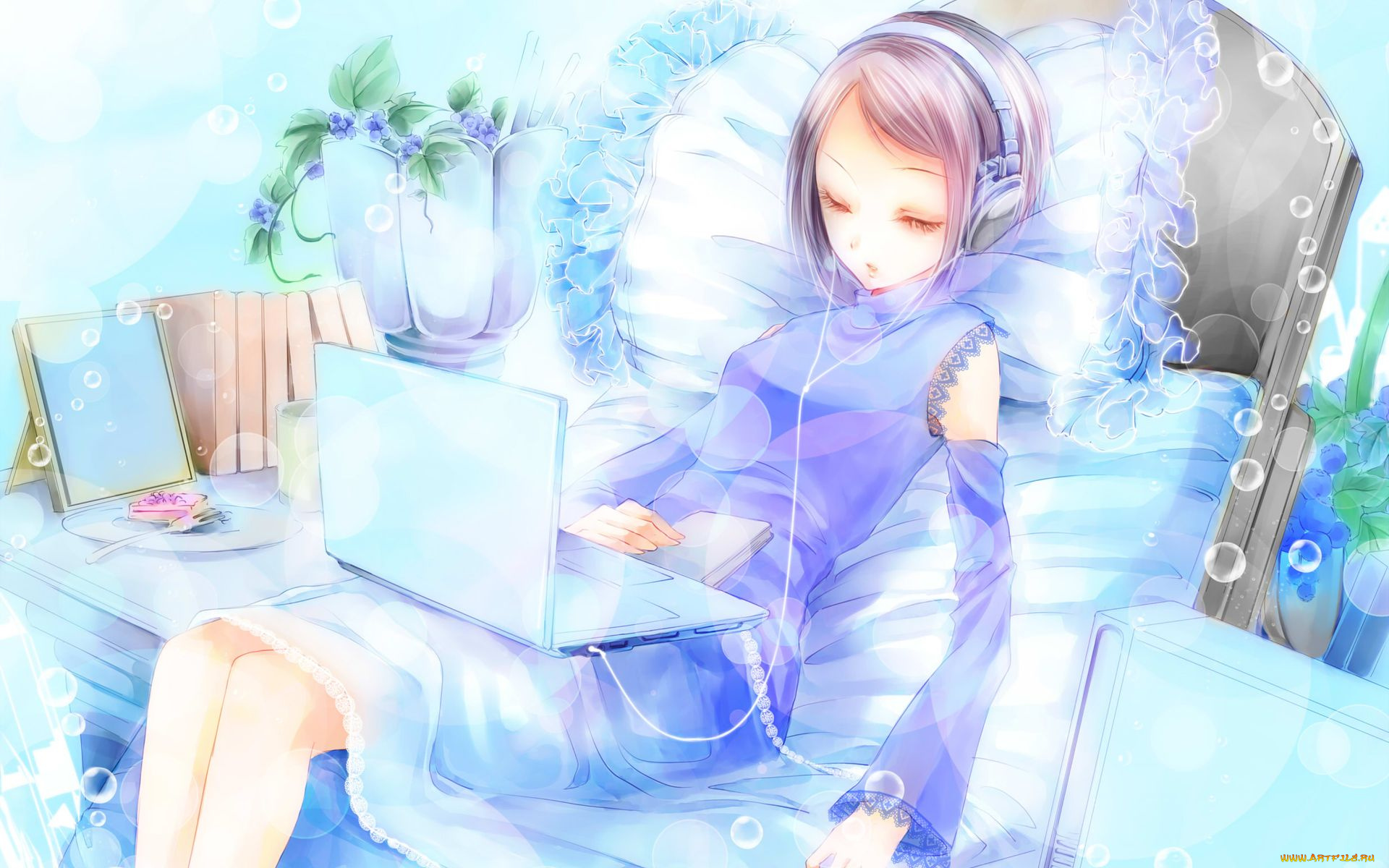 аниме, headphones, instrumental