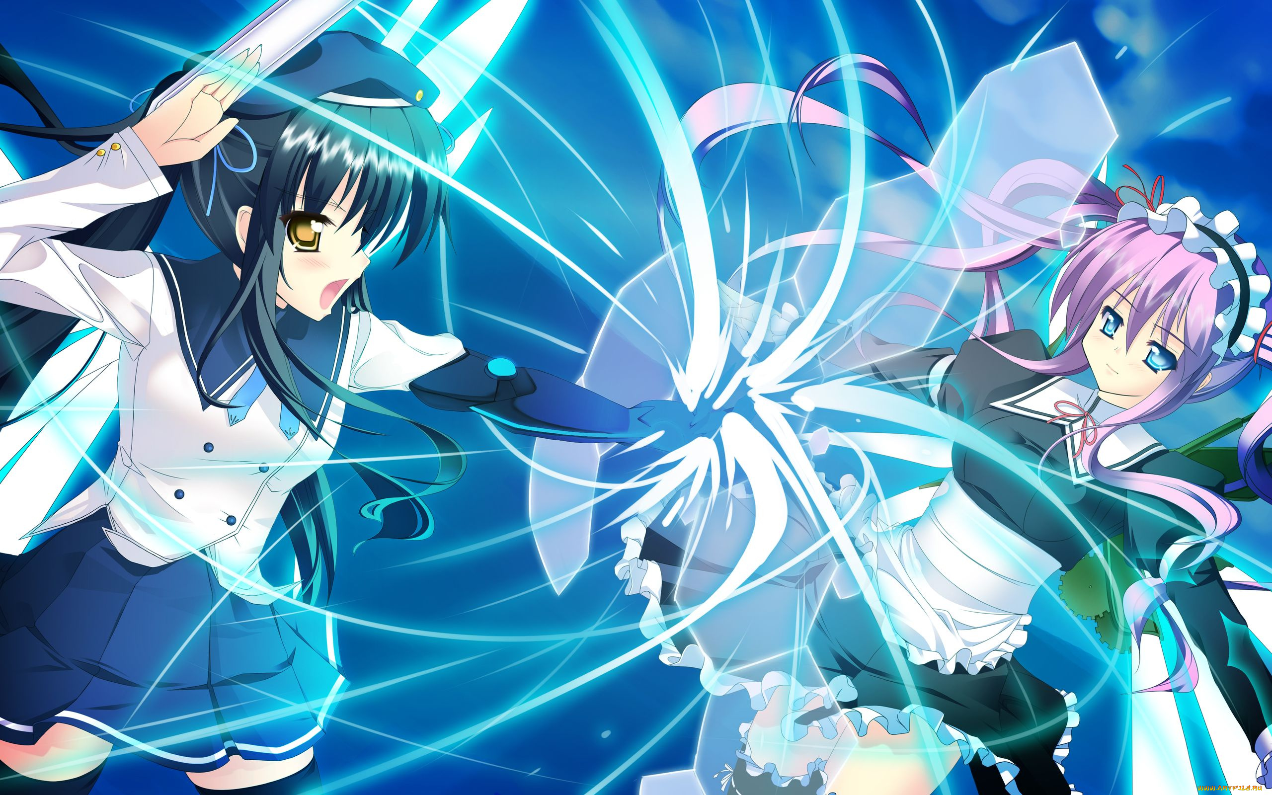 аниме, weapon, blood, technology