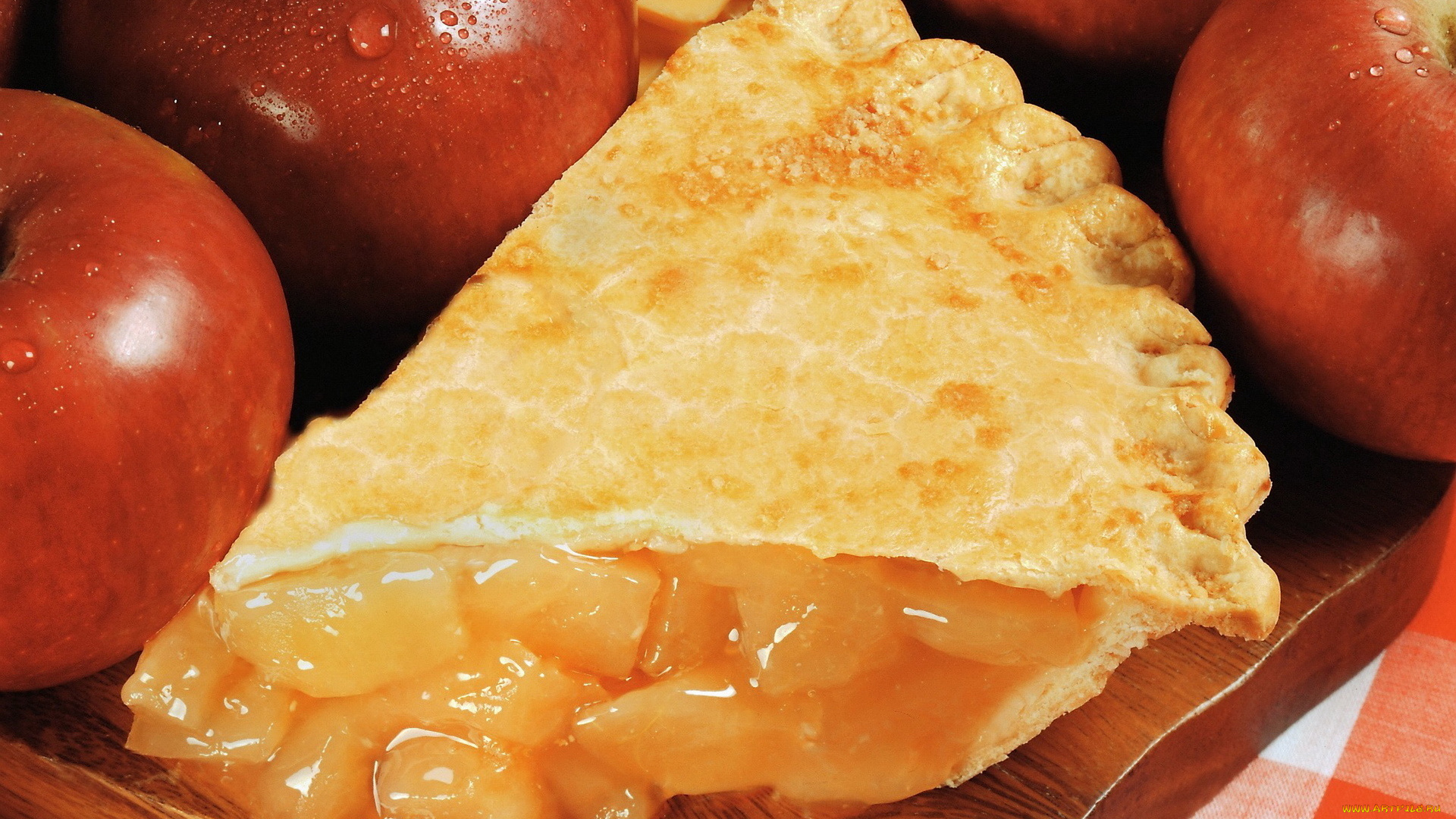 еда, хлеб, выпечка, яблочный, пирог, яблоки