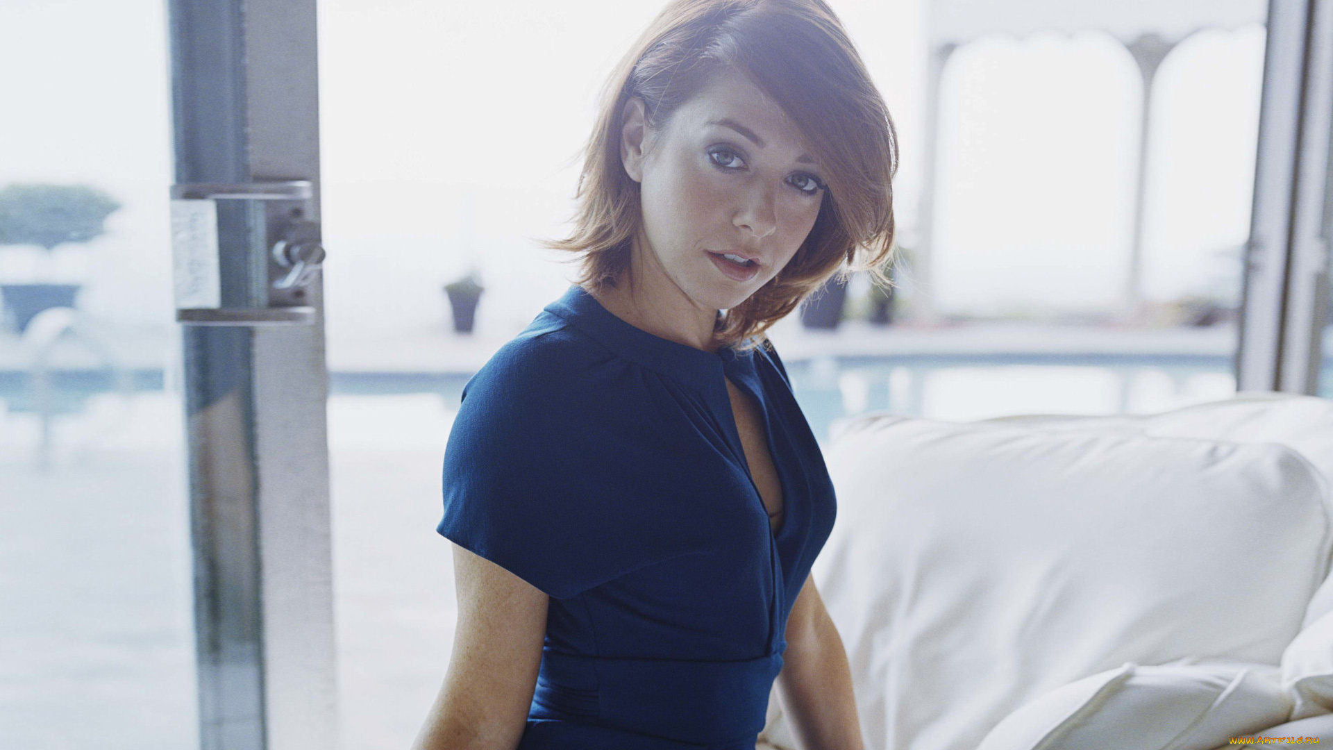 Alyson, Hannigan, девушки, , , голубое, платье