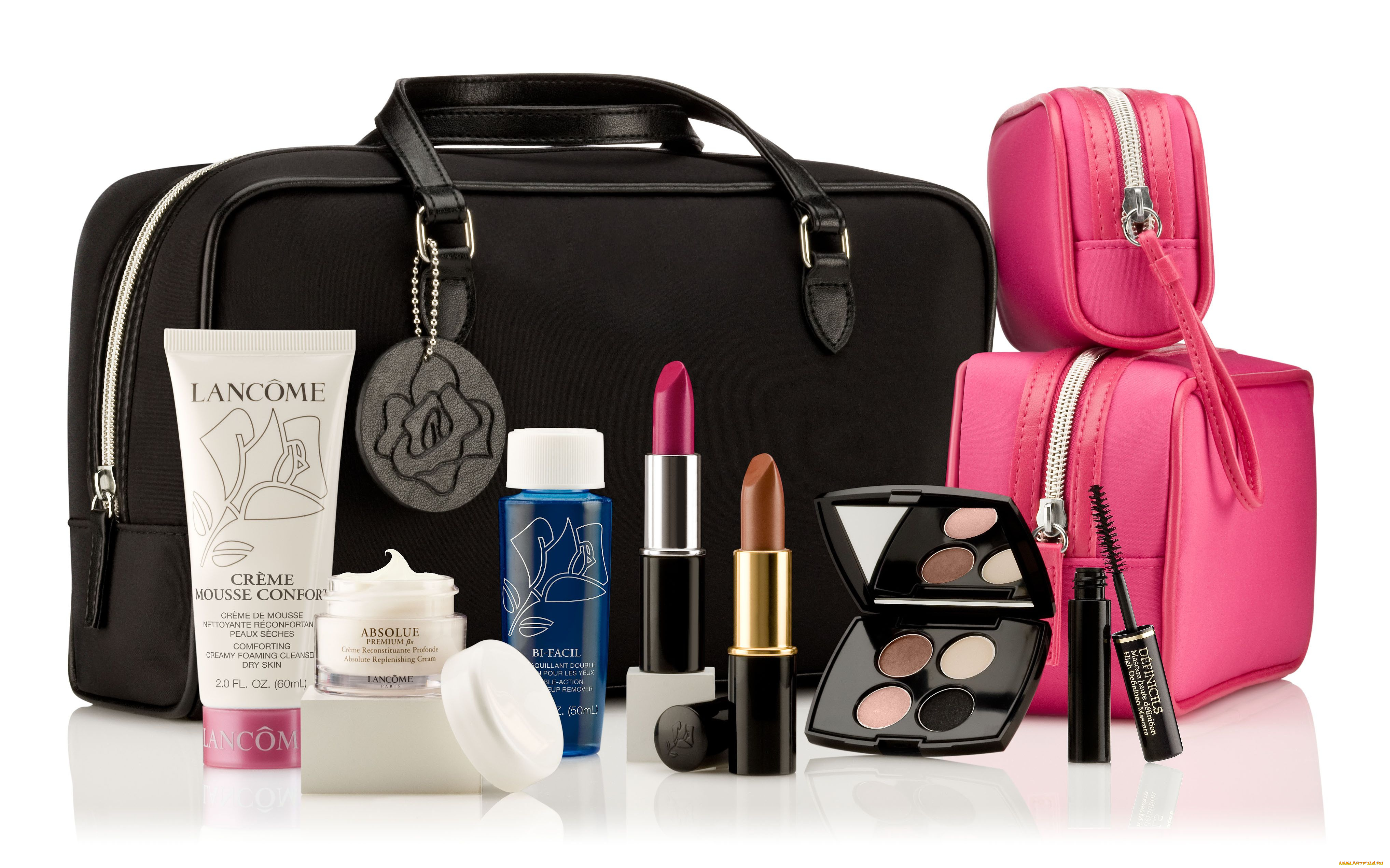 lancome, бренды, крем, помада, тени, косметичка