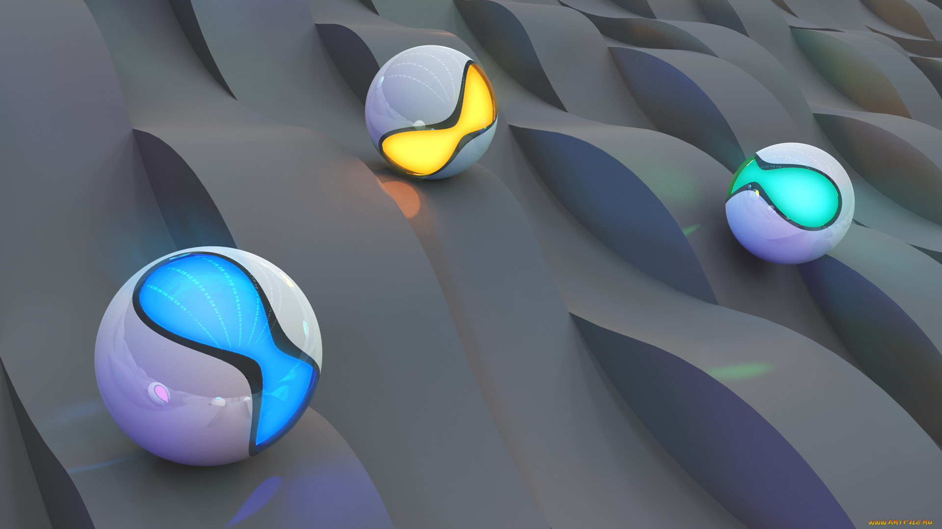 3д, графика, шары, цвета, узор