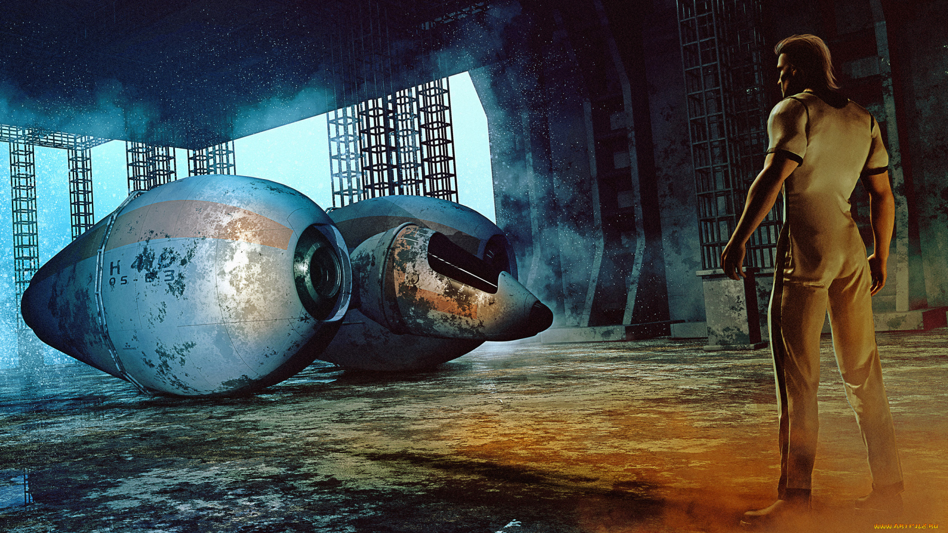 фэнтези, люди, фантастика, аппарат, футболка, мужчина, помещение, штаны