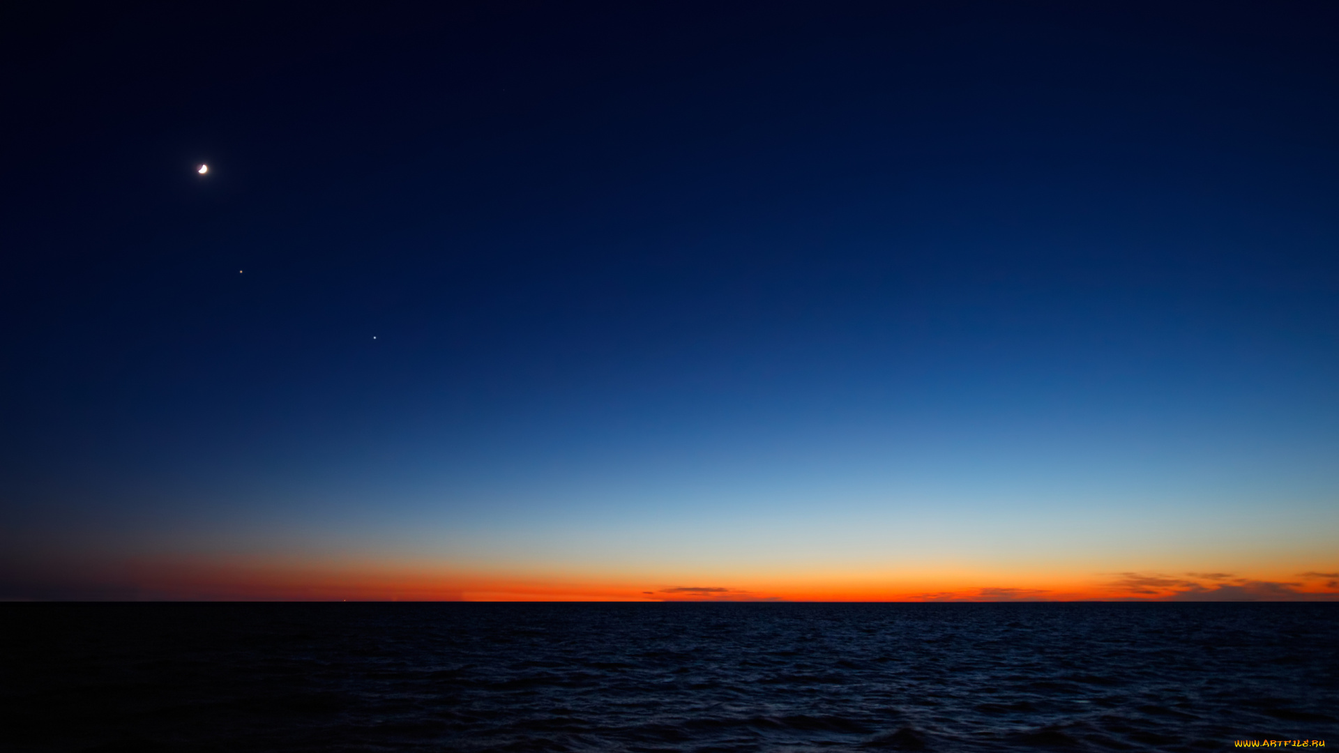 ocean, природа, моря, океаны, горизонт, звезды, неьо, океан, заря, утро