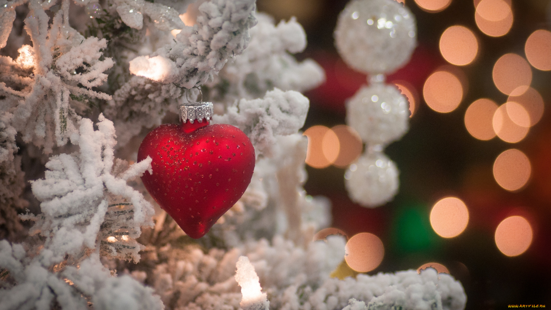 праздничные, украшения, елка, сердечко