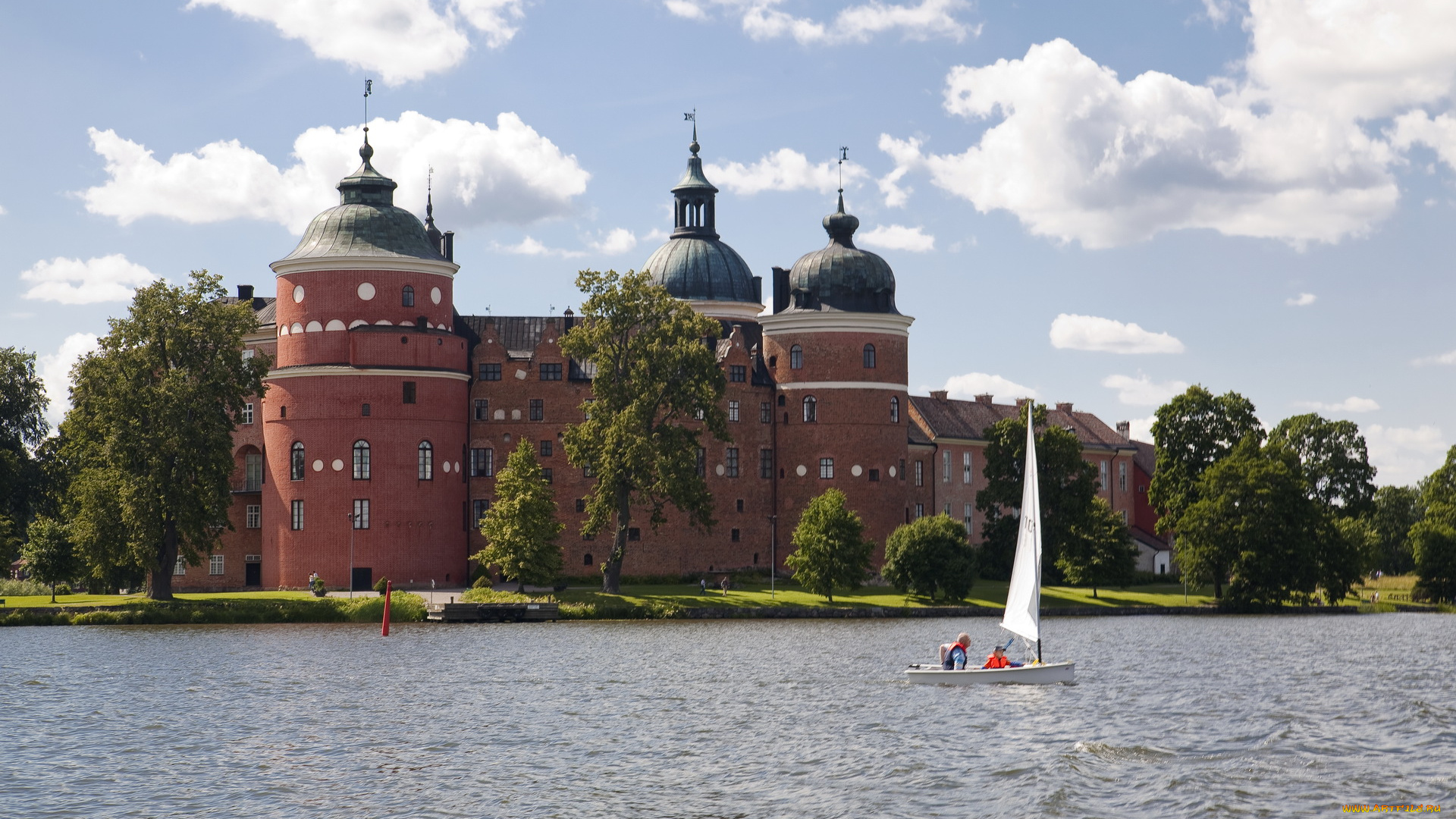 замок, gripsholms, швеция, города, дворцы, замки, крепости, река