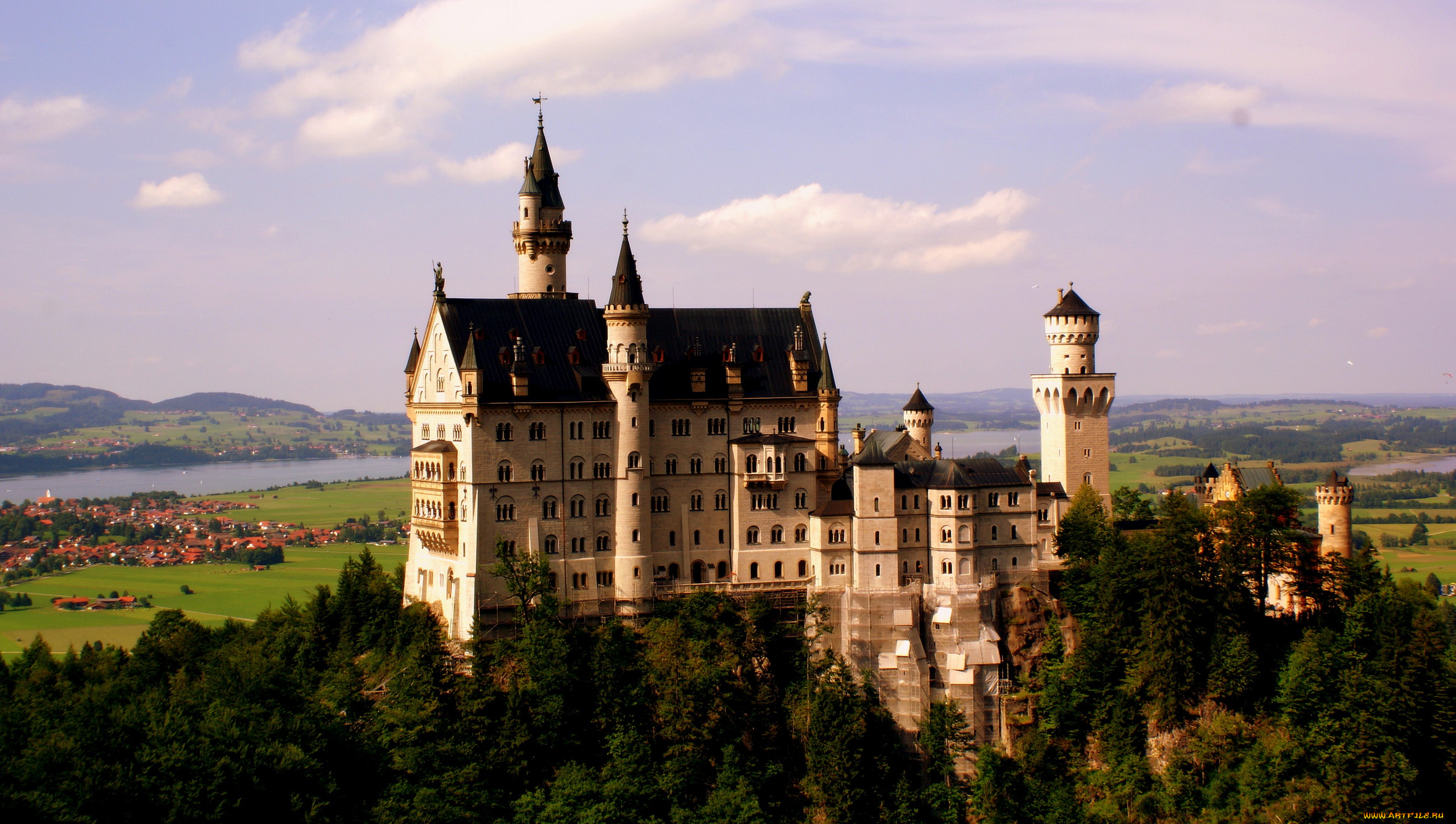 neuschwanstein, castle, германия, города, замок, нойшванштайн