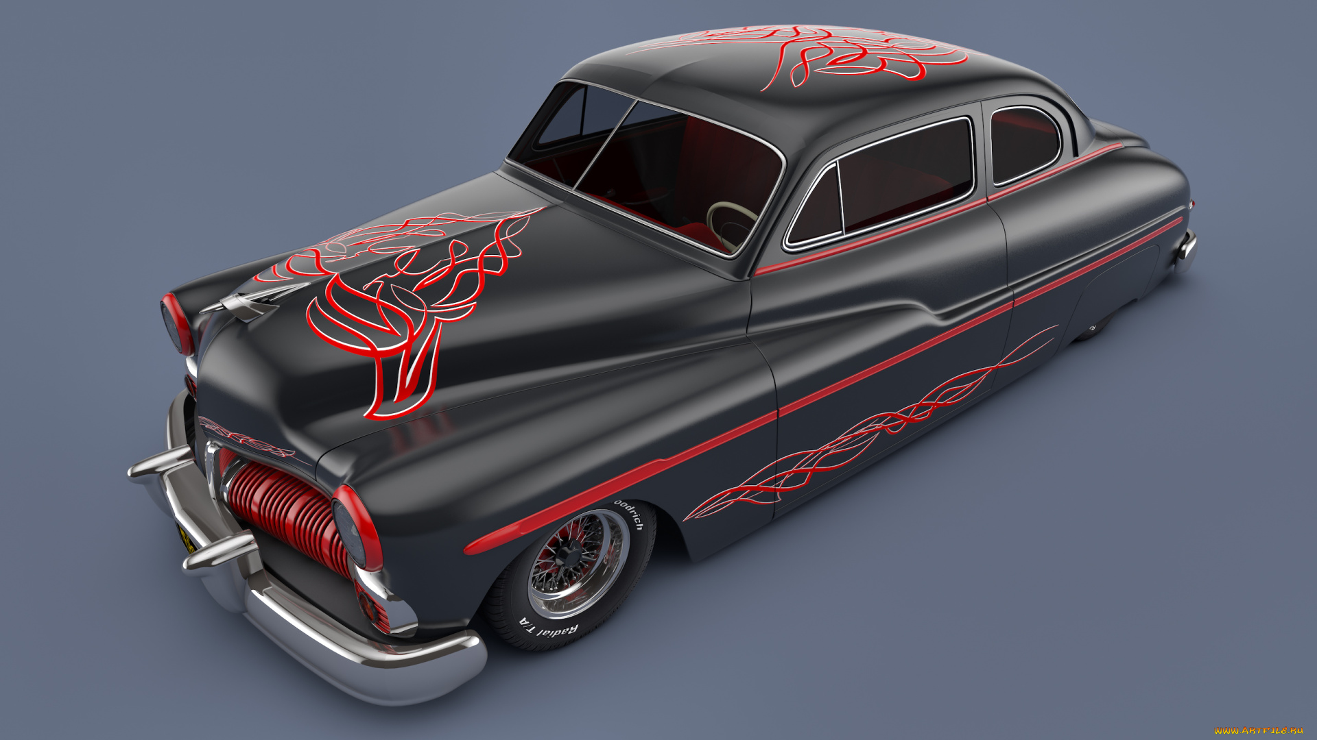 автомобили, 3д, 1950, mercury, coupe