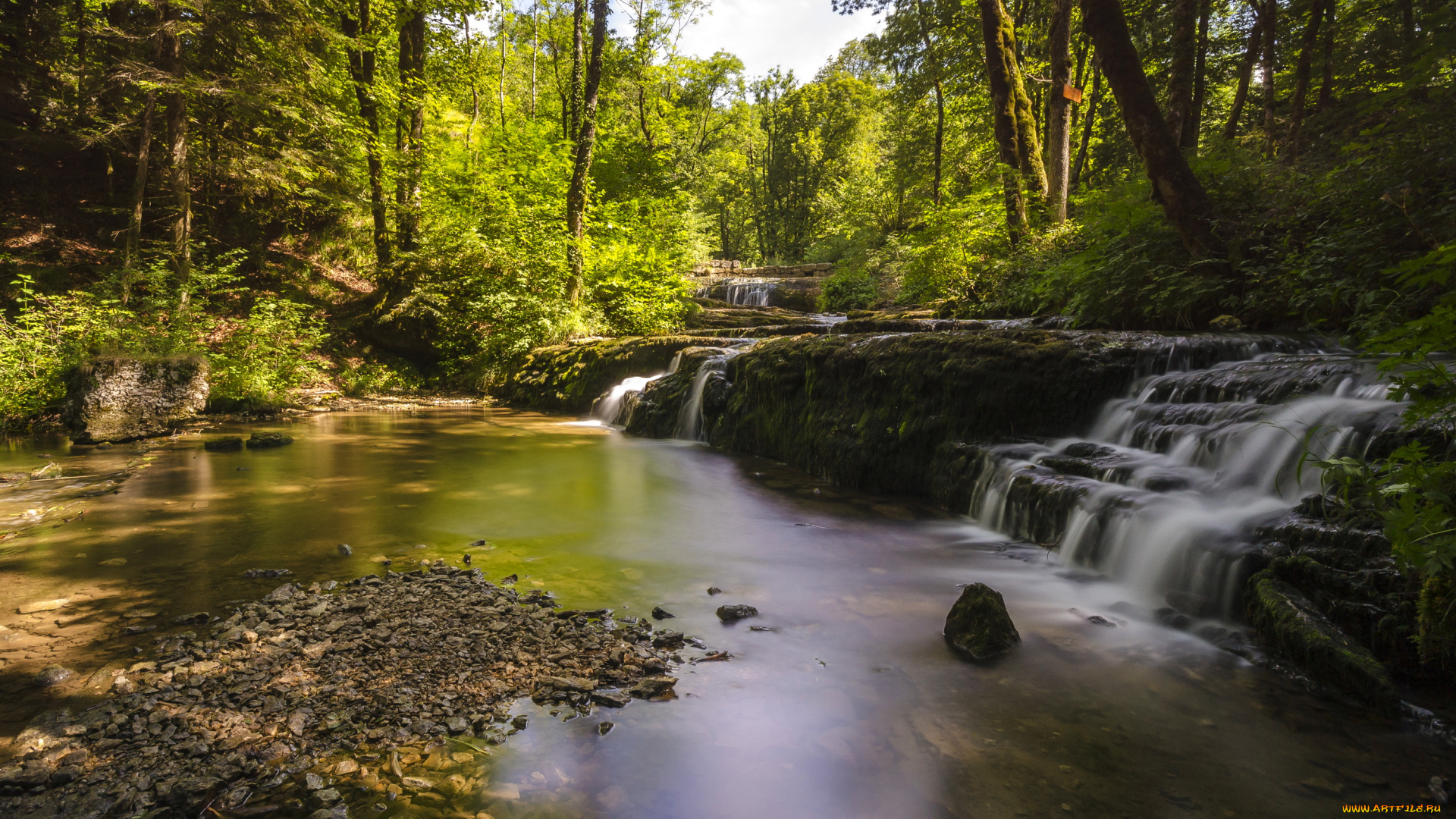 cascades, les, planches, france, природа, водопады, франция, лес, водопад