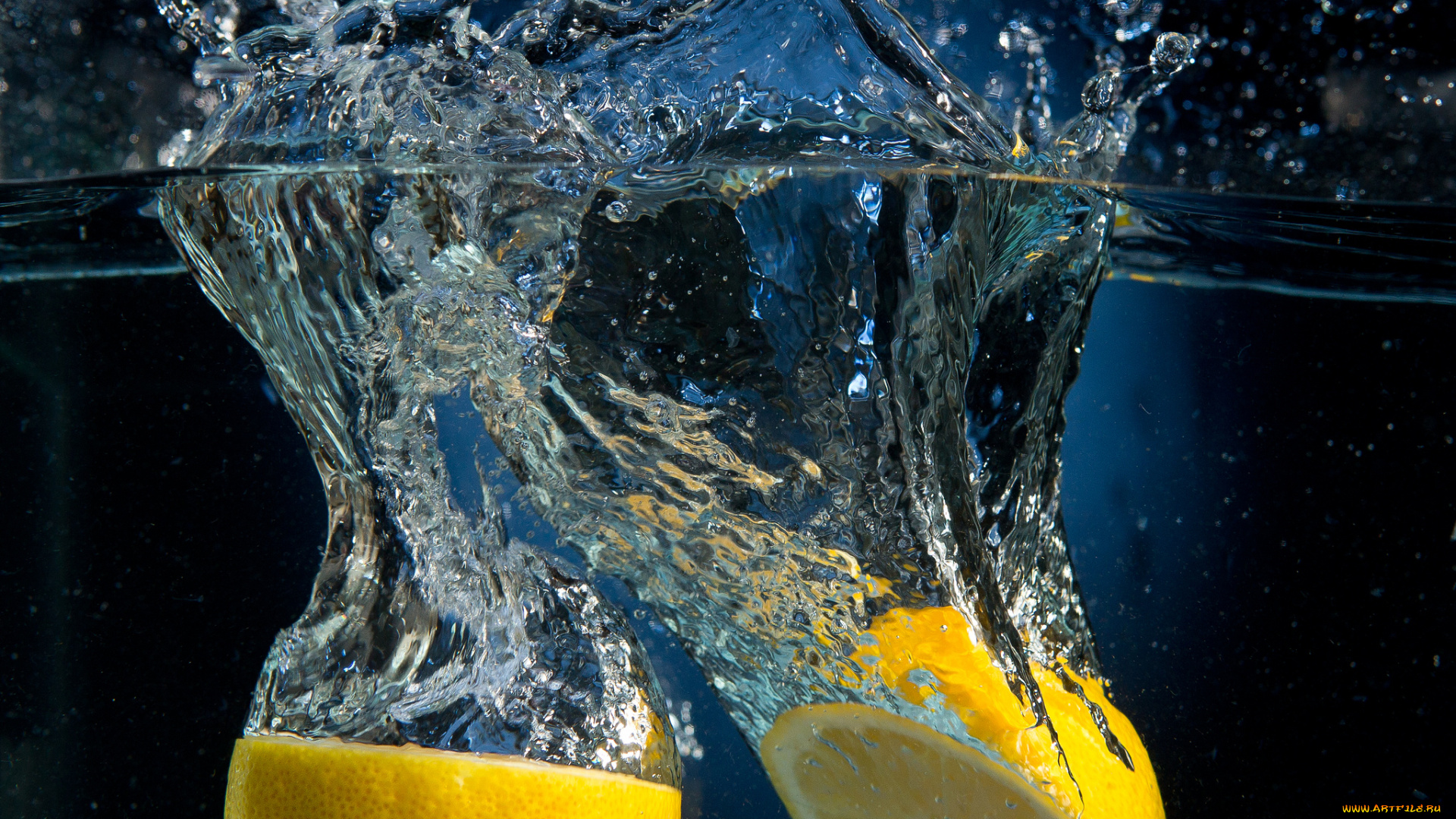 еда, цитрусы, брызги, лимоны, вода