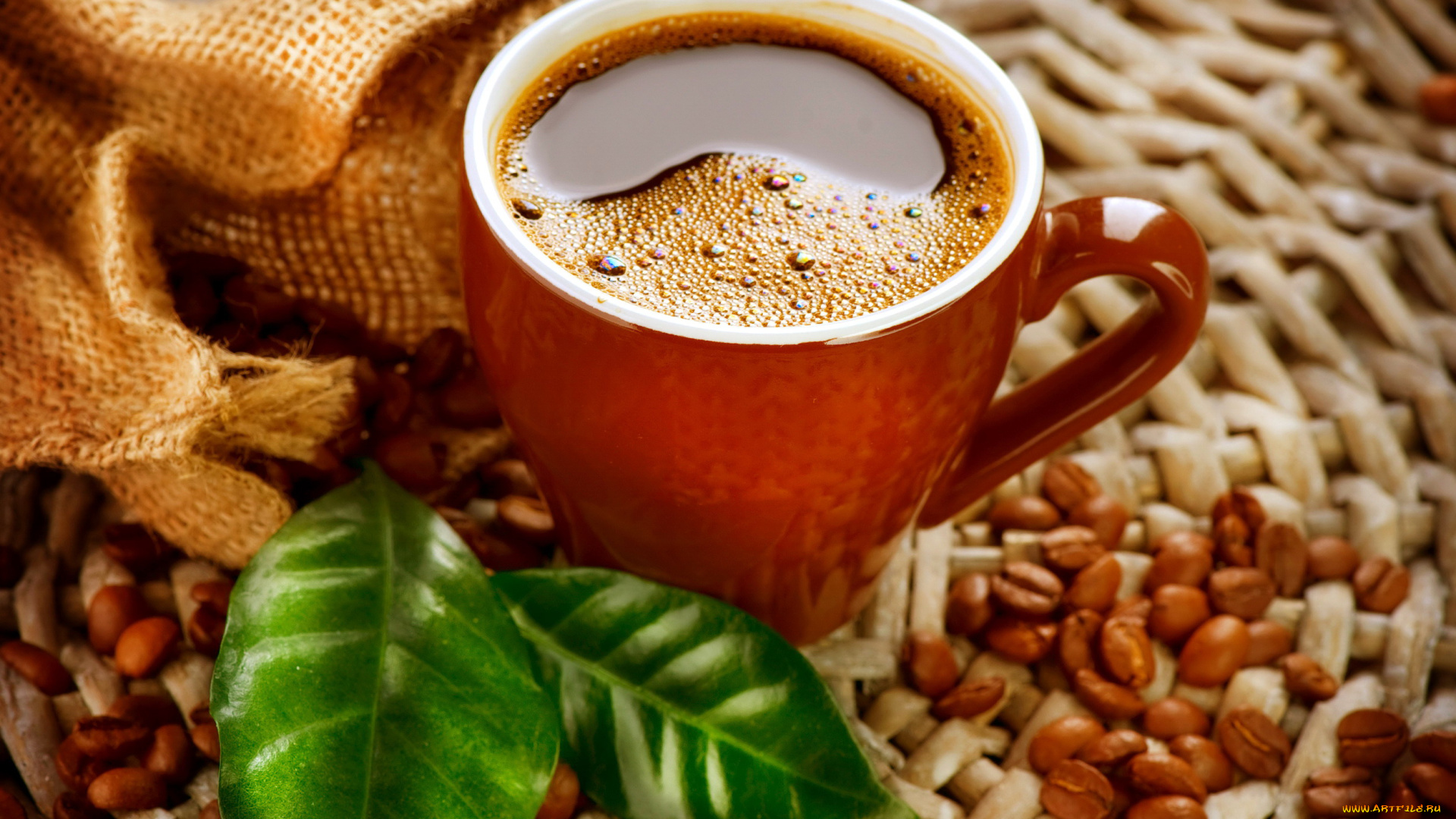 еда, кофе, , кофейные, зёрна, листья, зерна, чашка