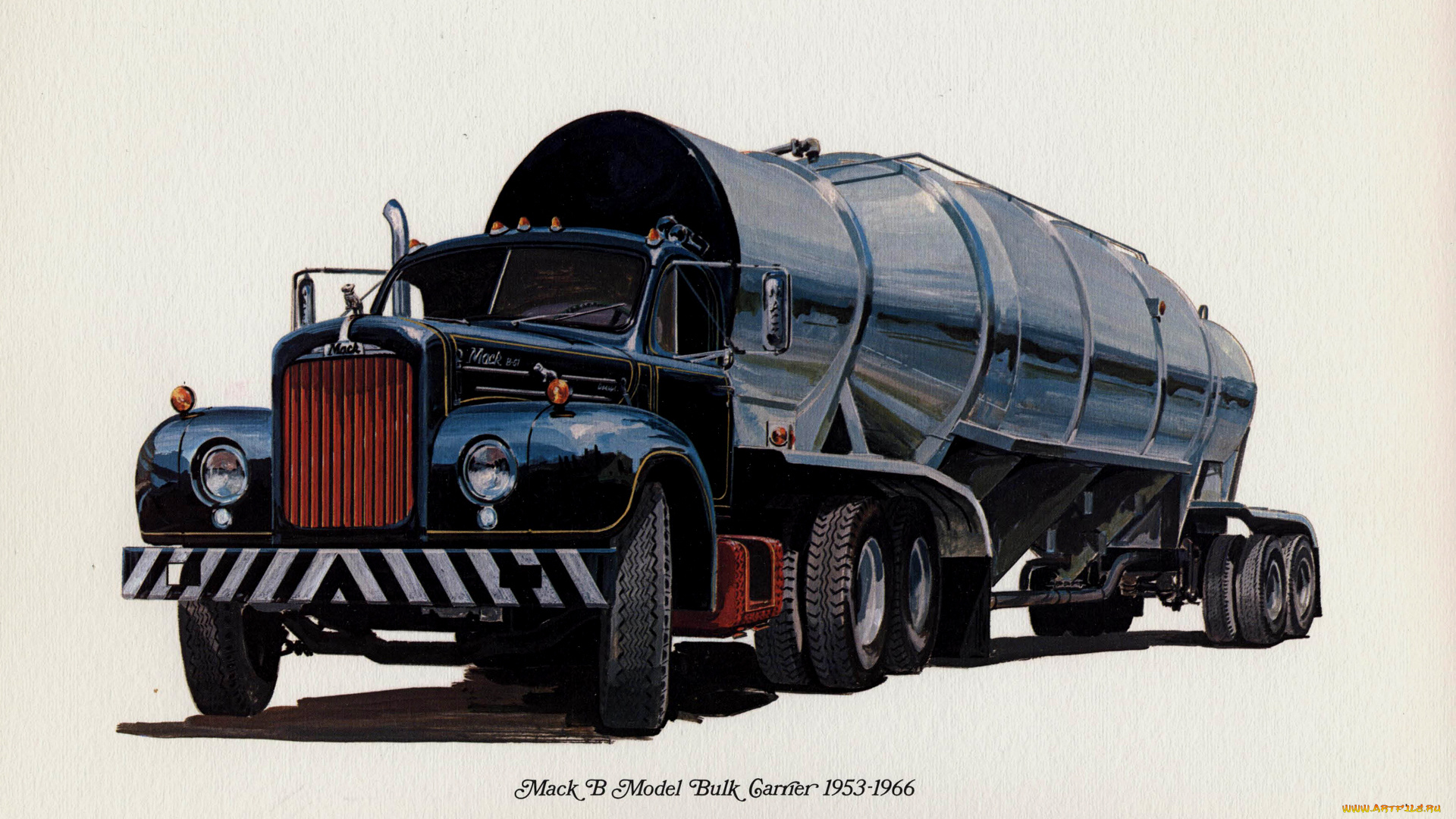 mack, автомобили, рисованные, paint, classic, print, truck, wallpaper