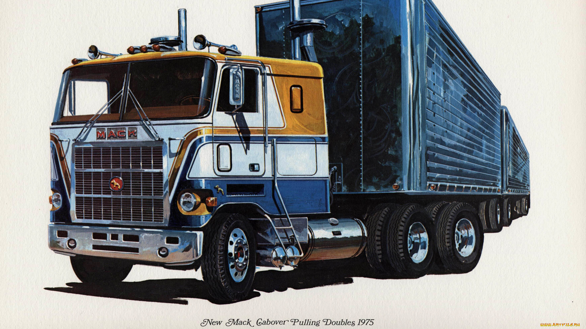 mack, автомобили, рисованные, print, truck, wallpaper, paint, classic