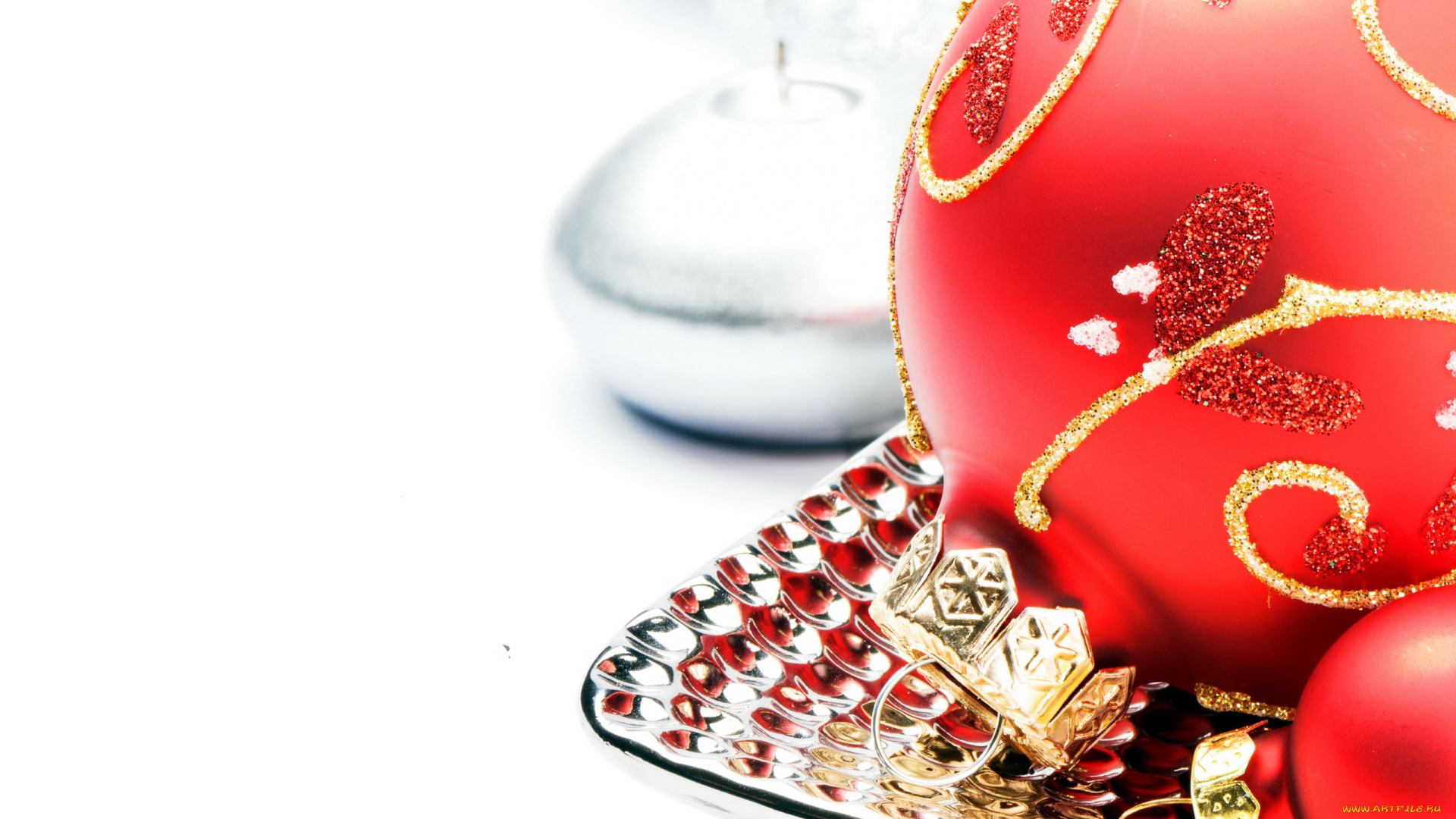 праздничные, шарики, красный