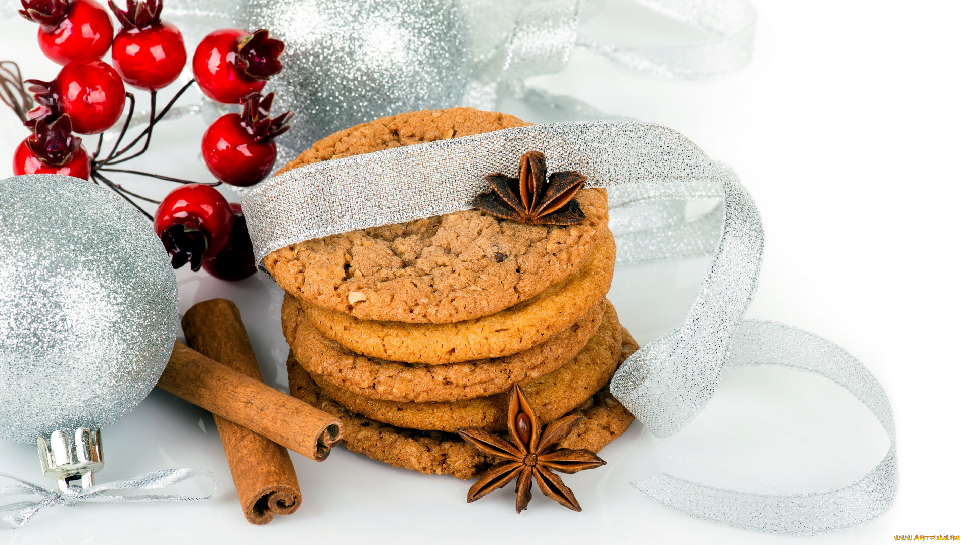 праздничные, угощения, бадьян, лента, печенье, корица
