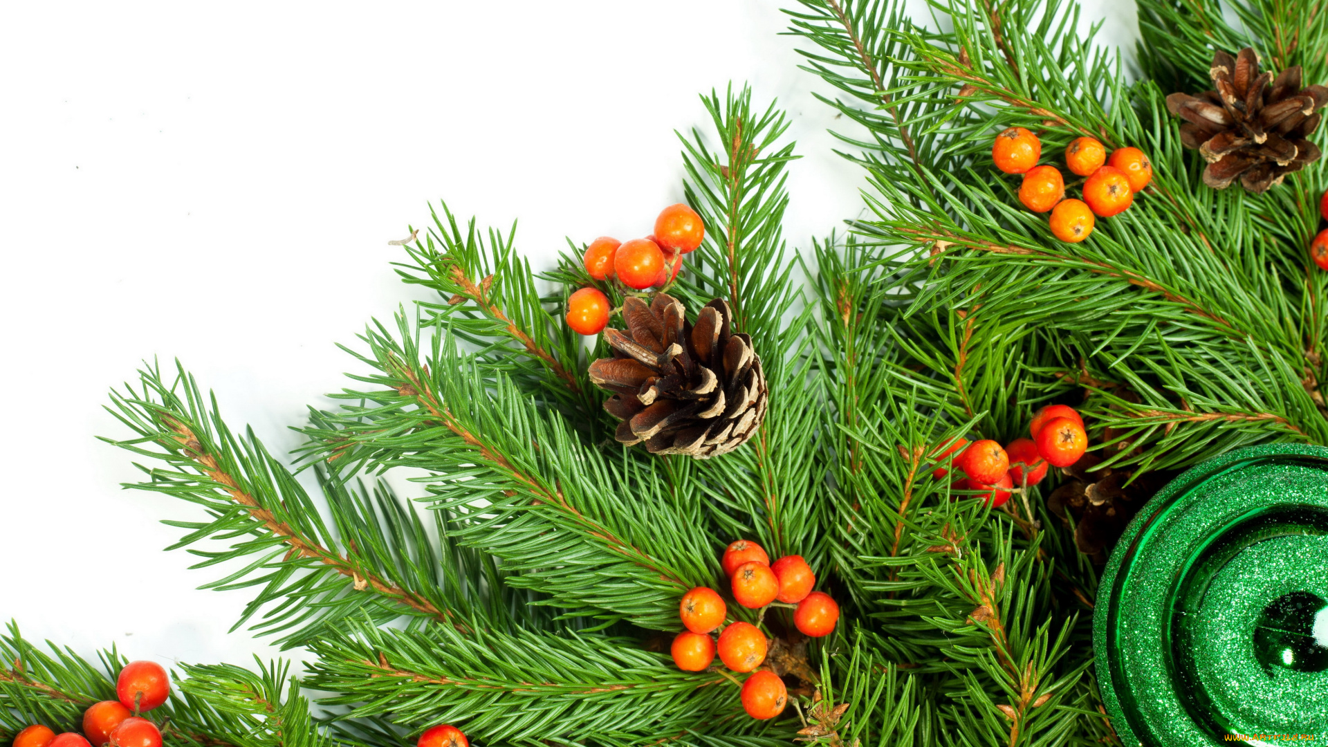 праздничные, Ёлки, шишки, ветка, ель