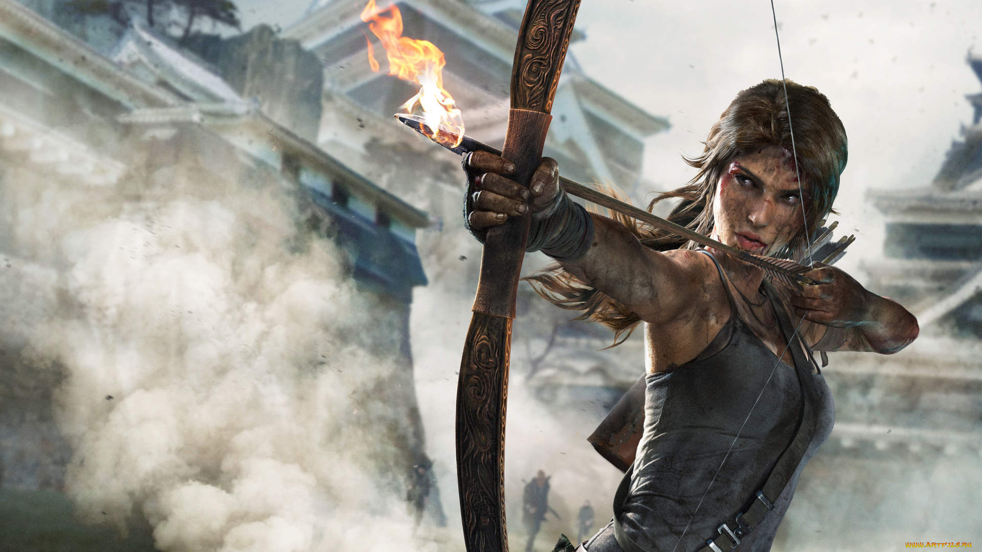 tomb, raider, 2013, видео, игры, стрела, лук
